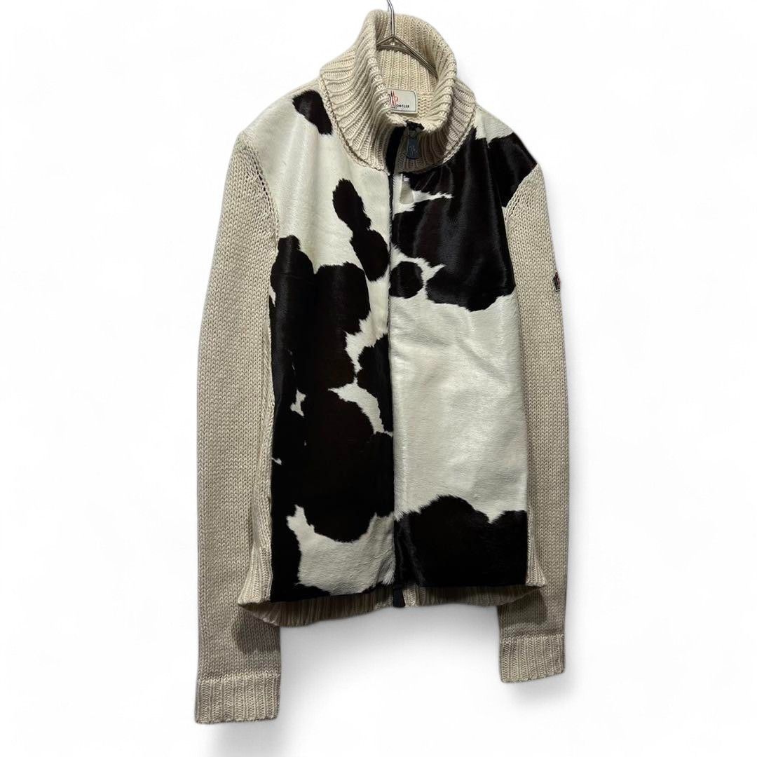 Moncler Moncler - Turtle Neck Knit Fur Jacket Light Cow Leather Size US M / EU 48-50 / 2 - 2 Thumbnail