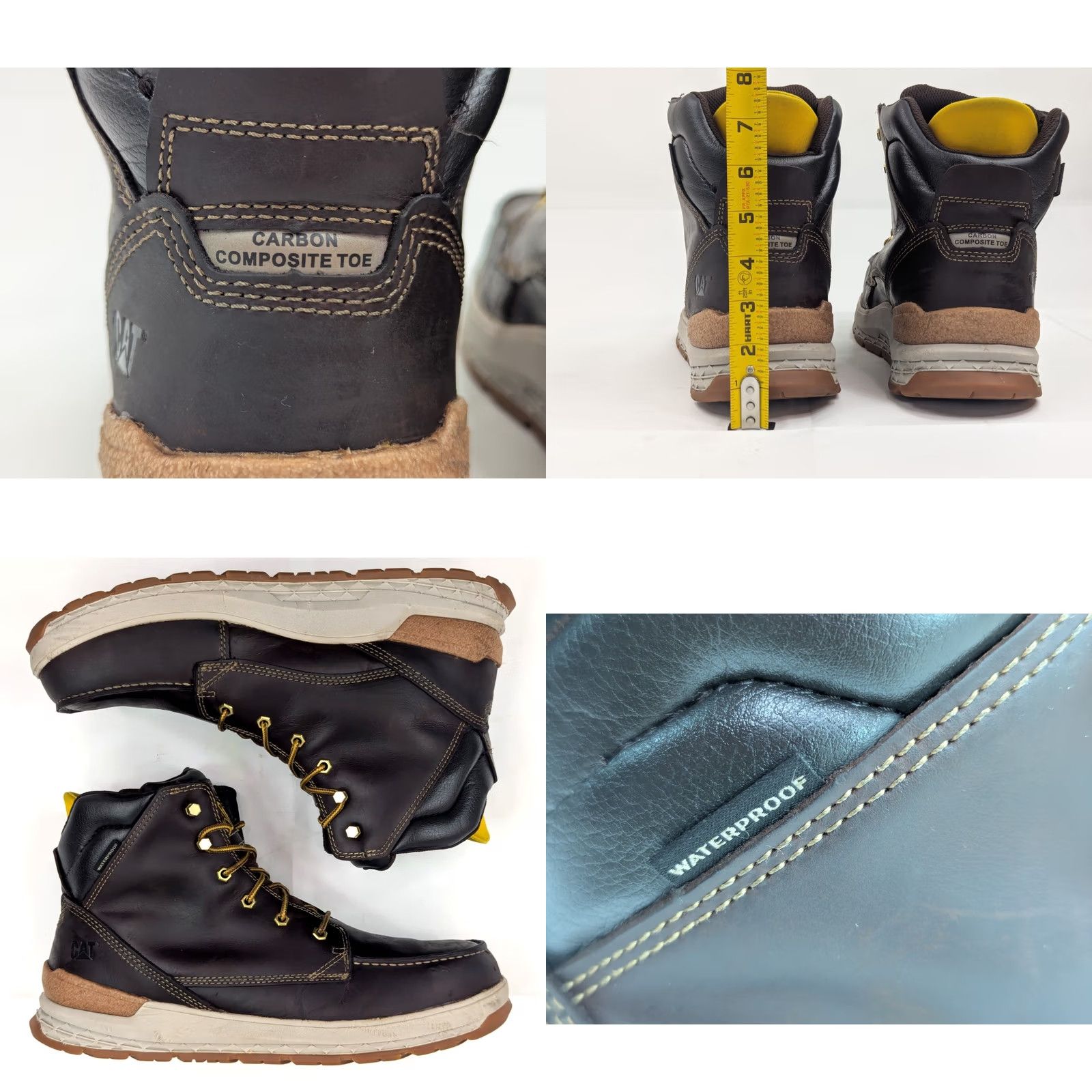 Vintage CAT Impact Waterproof Carbon Composite Toe Work Boots Mens 14 Brown Lace Up P91402 Size US 14 / EU 47 - 8 Thumbnail