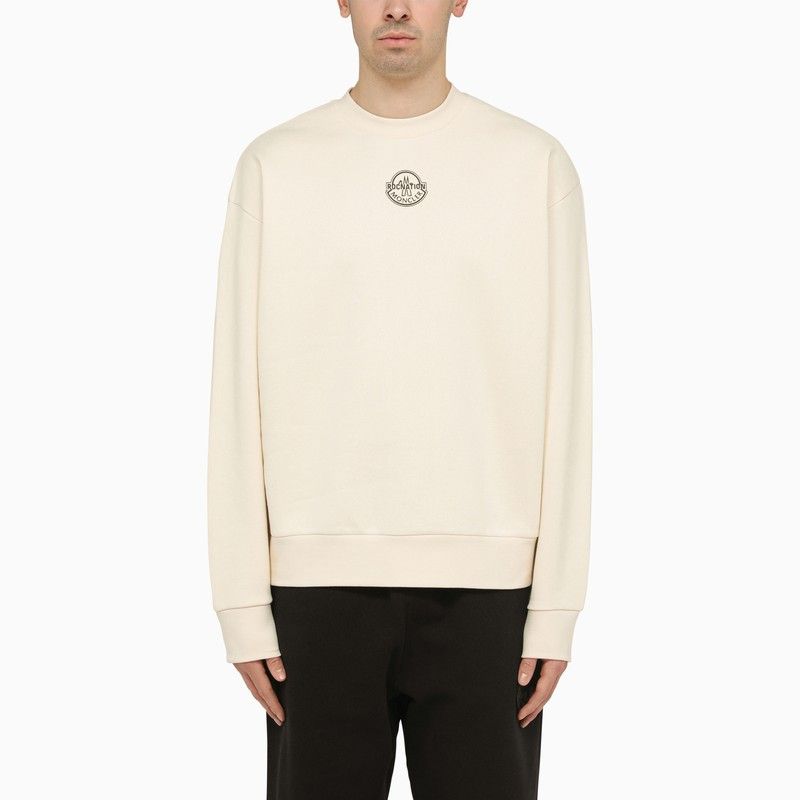 image of Moncler X Roc Nation By Jay-Z White Cotton Sweatshirt With Logo, Men's (Size XL)