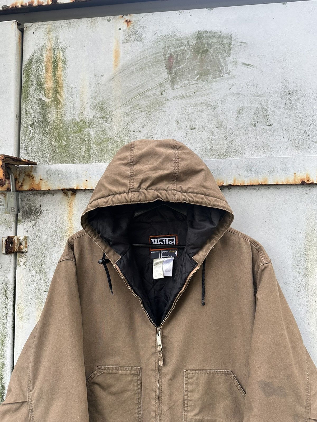 Vintage 👹Vintage Faded Walls Brown Hooded Bomber Jacket Size US M / EU 48-50 / 2 - 4 Thumbnail