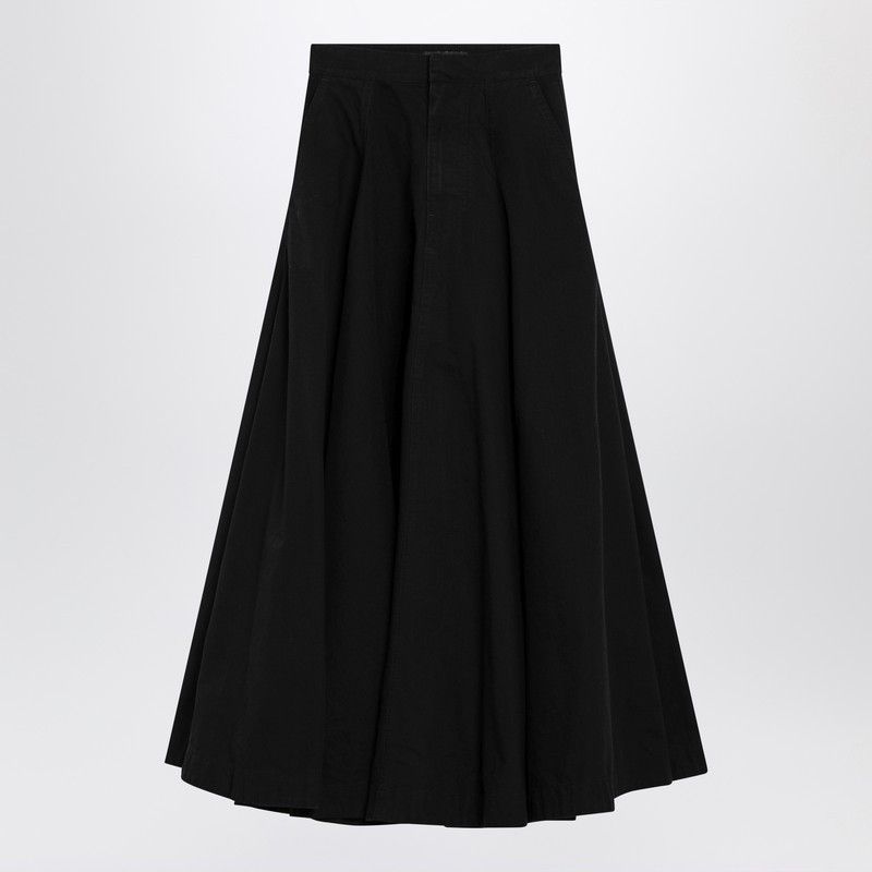 Balenciaga Balenciaga Black Cotton Ripstop Godet Maxi Skirt Size 27" / US 4 / IT 40 - 1 Thumbnail