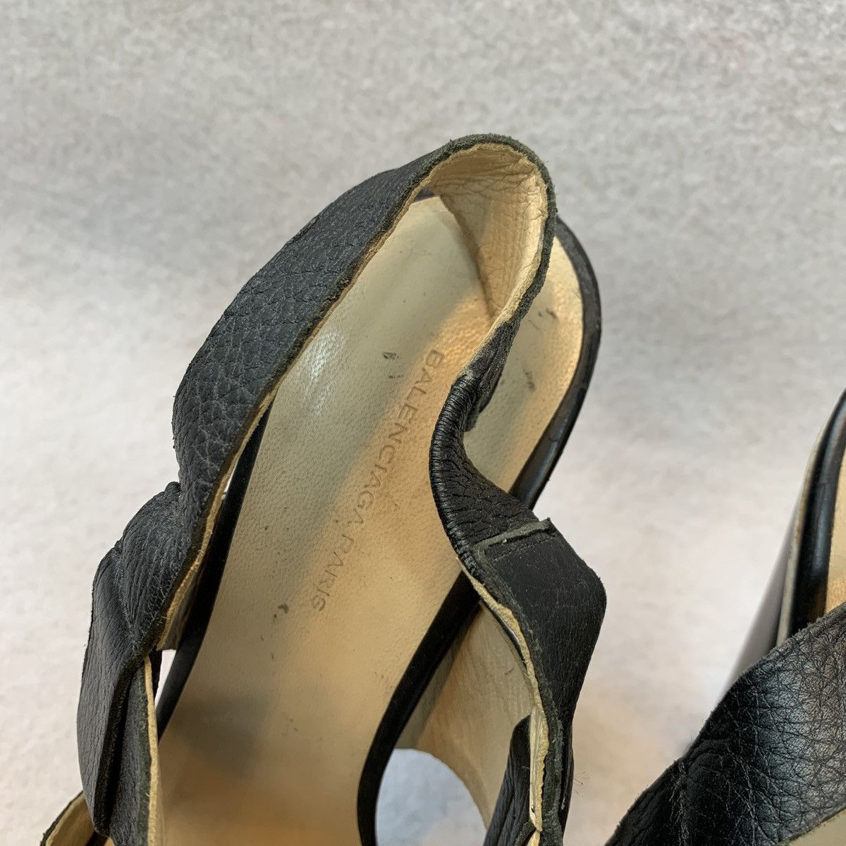 Balenciaga 2000s BaIenciaga Black Leather Platform Heels Size US 7.5 / IT 37.5 - 4 Thumbnail