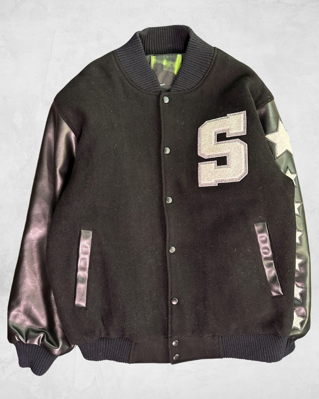 PHENOMENON 1990s Swarovski Medieval Knight Leather Sleeve Letterman Size US L / EU 52-54 / 3 - 2 Thumbnail