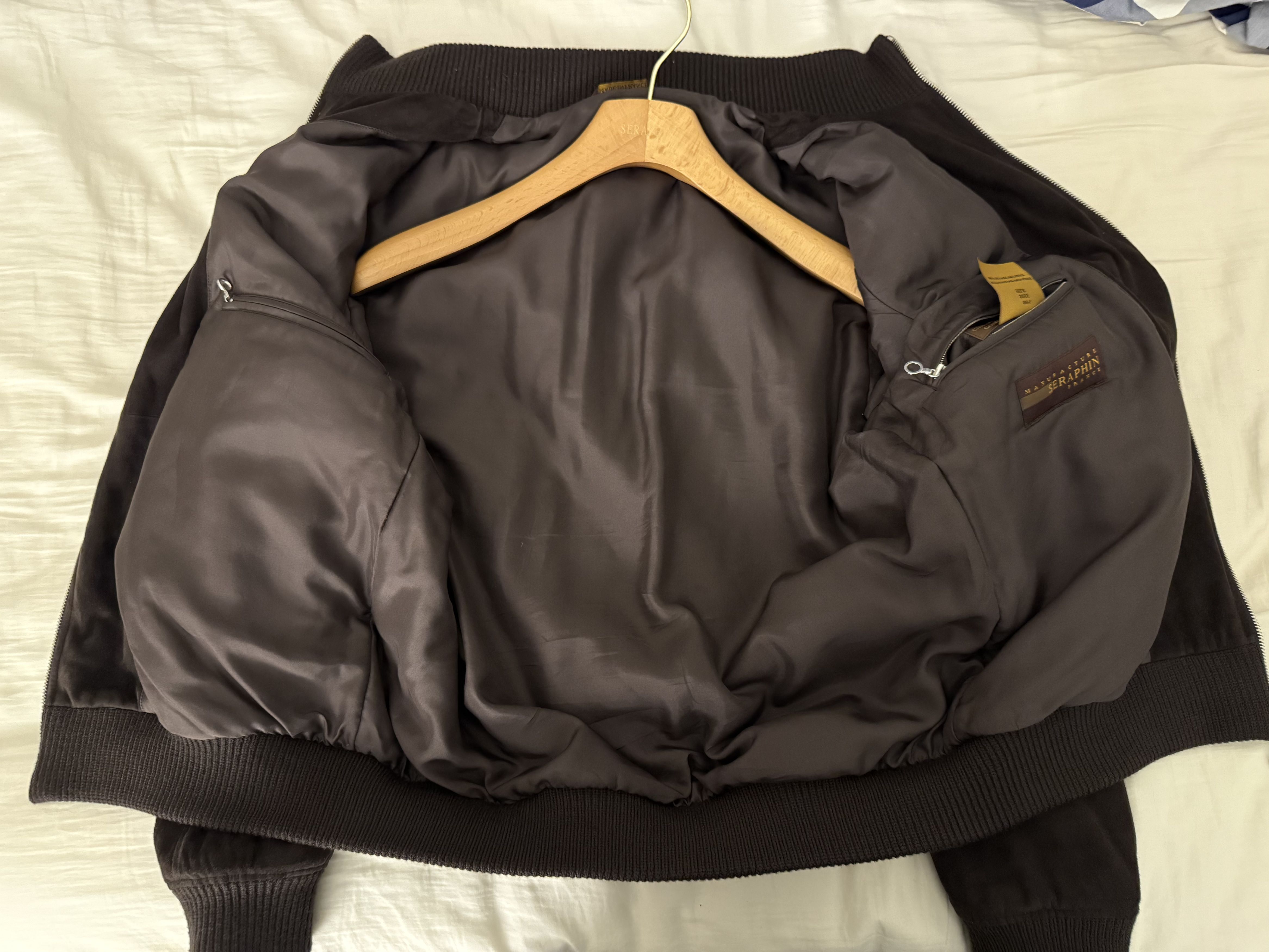SERAPHIN Dark brown suede bomber jacket Size US L / EU 52-54 / 3 - 8 Thumbnail