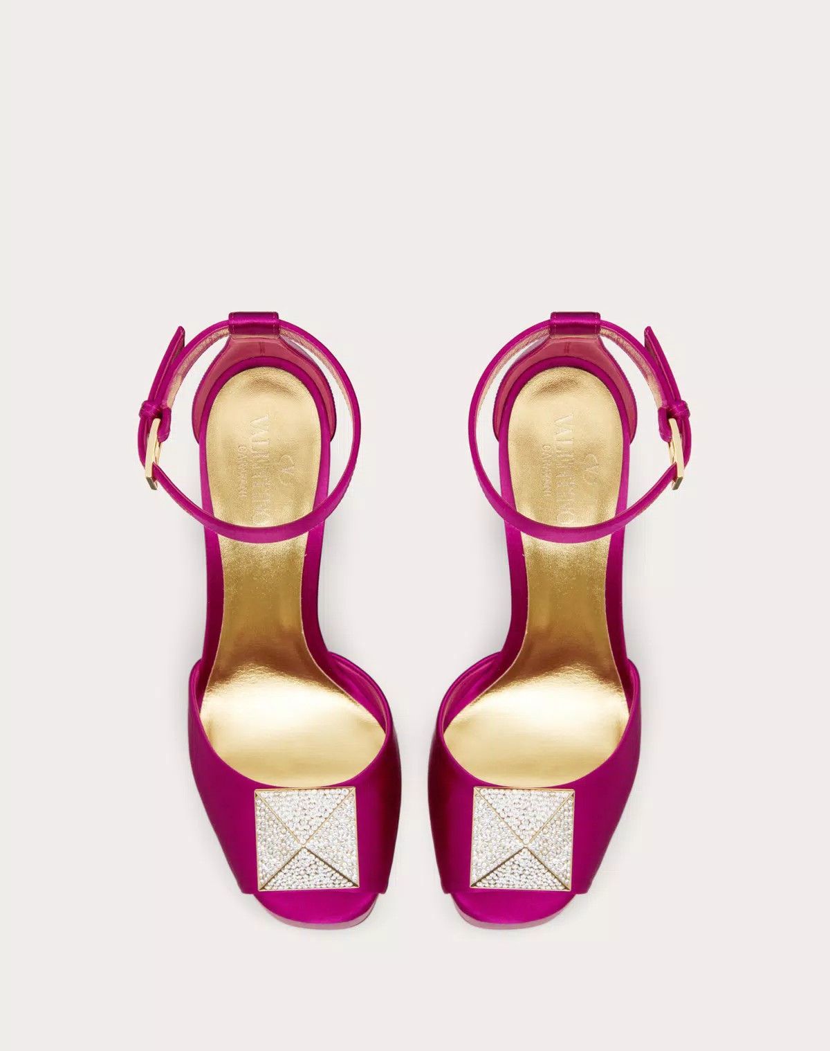 Valentino o1s1wg111125 One Stud Open-toe Satin Platform Pumps in Pink Size US 9.5 / IT 39.5 - 4 Thumbnail