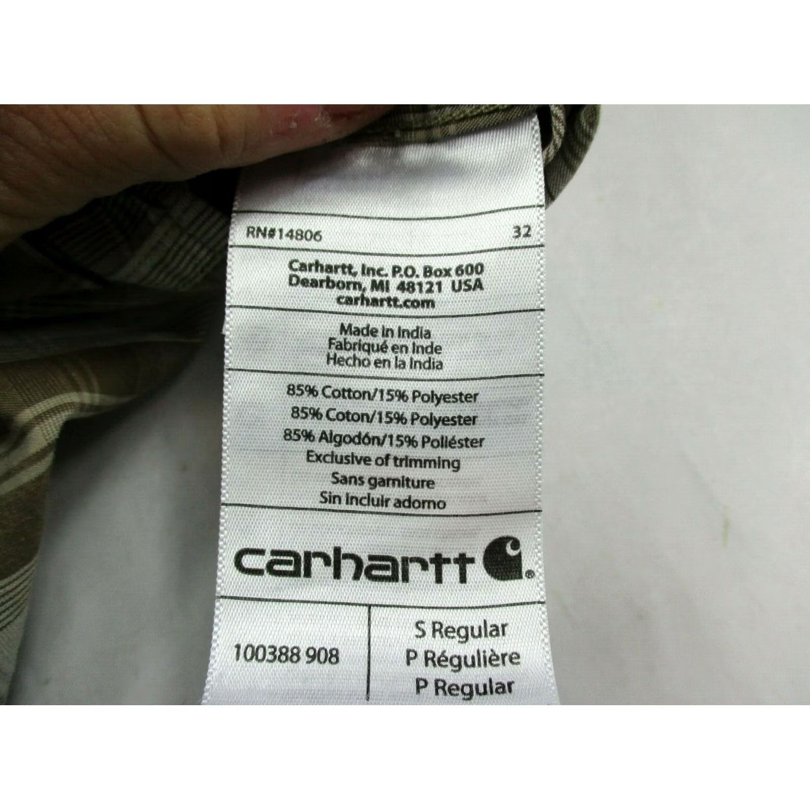 Carhartt Carhartt Shirt Mens Small Short Sleeve Button Up Work Relaxed Fit Plaid Shirt Size US S / EU 44-46 / 1 - 8 Thumbnail