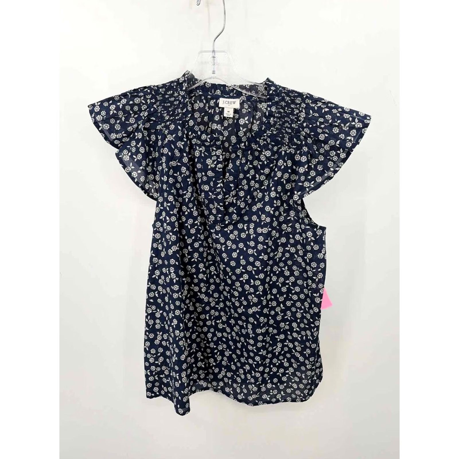 Vintage J Crew Navy Floral Blouse Size Medium Size M / US 6-8 / IT 42-44 - 4 Thumbnail