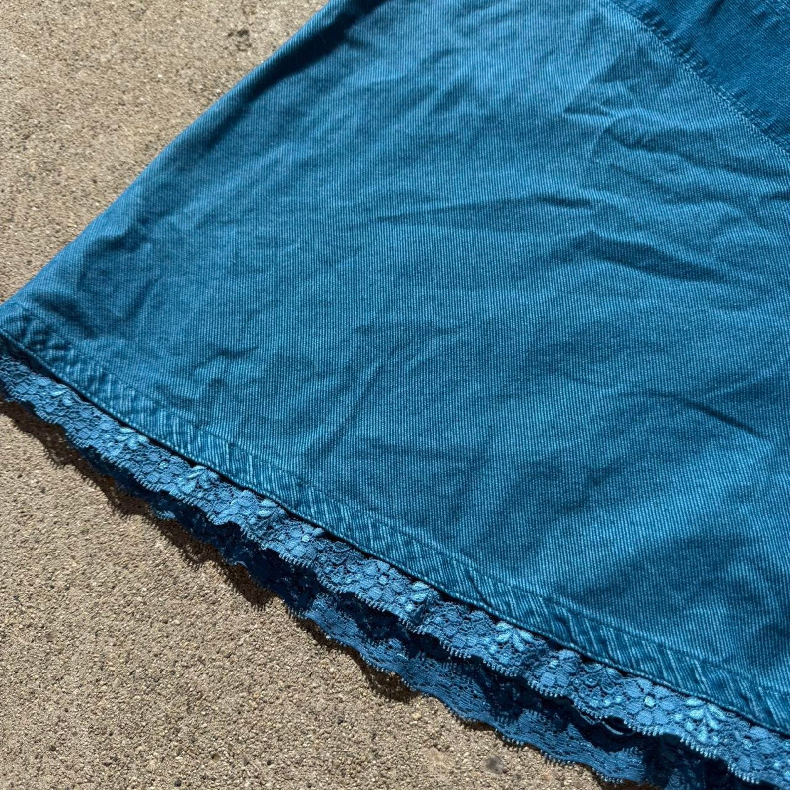 Vintage ✿ Vintage Y2K Teal Mini Skirt ✿ Size 28" / US 6 / IT 42 - 4 Thumbnail