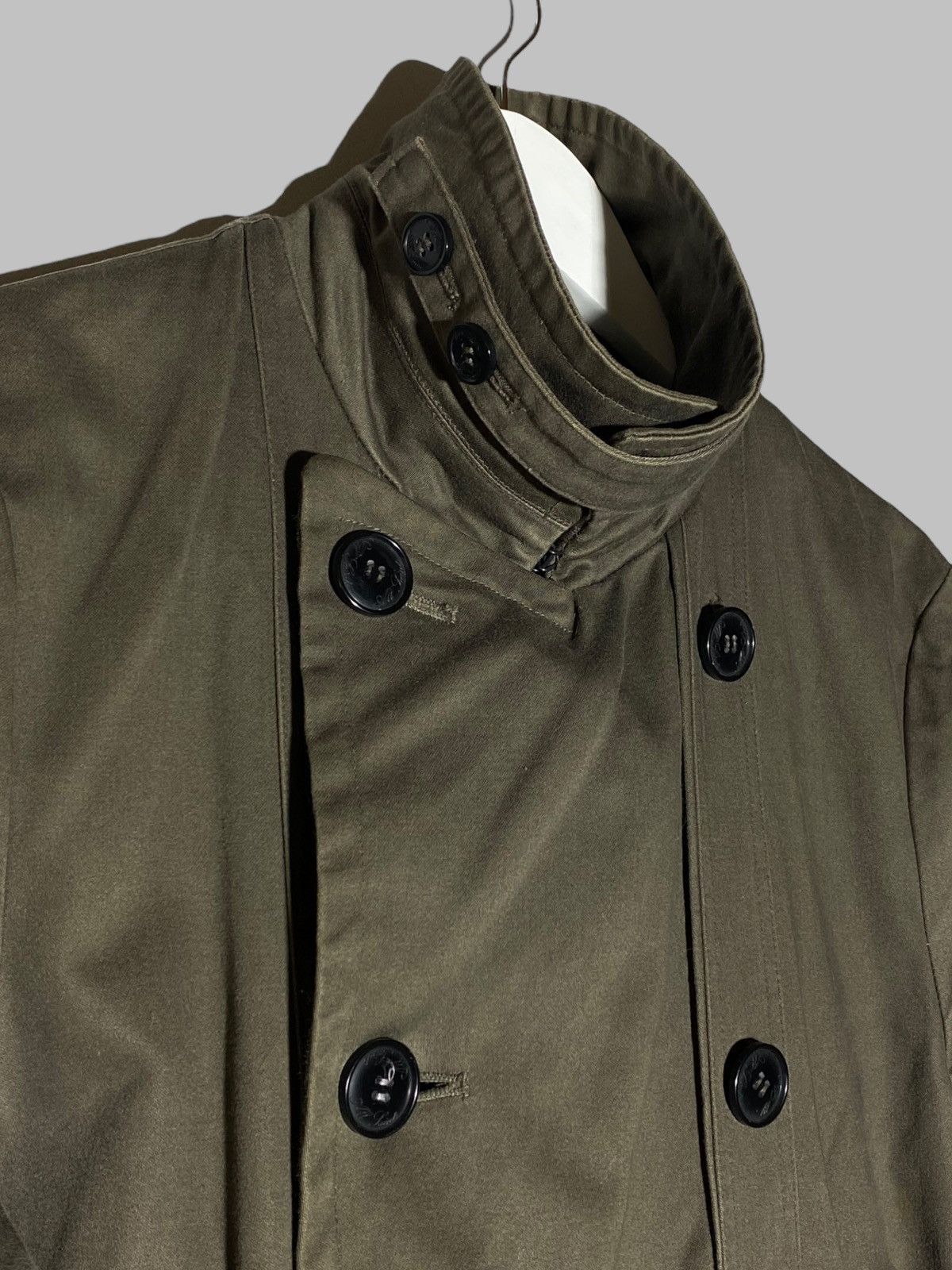 Allsaints All Saints Vagabond Double Breasted Pea Coat Khaki Jacket Size US S / EU 44-46 / 1 - 5 Thumbnail