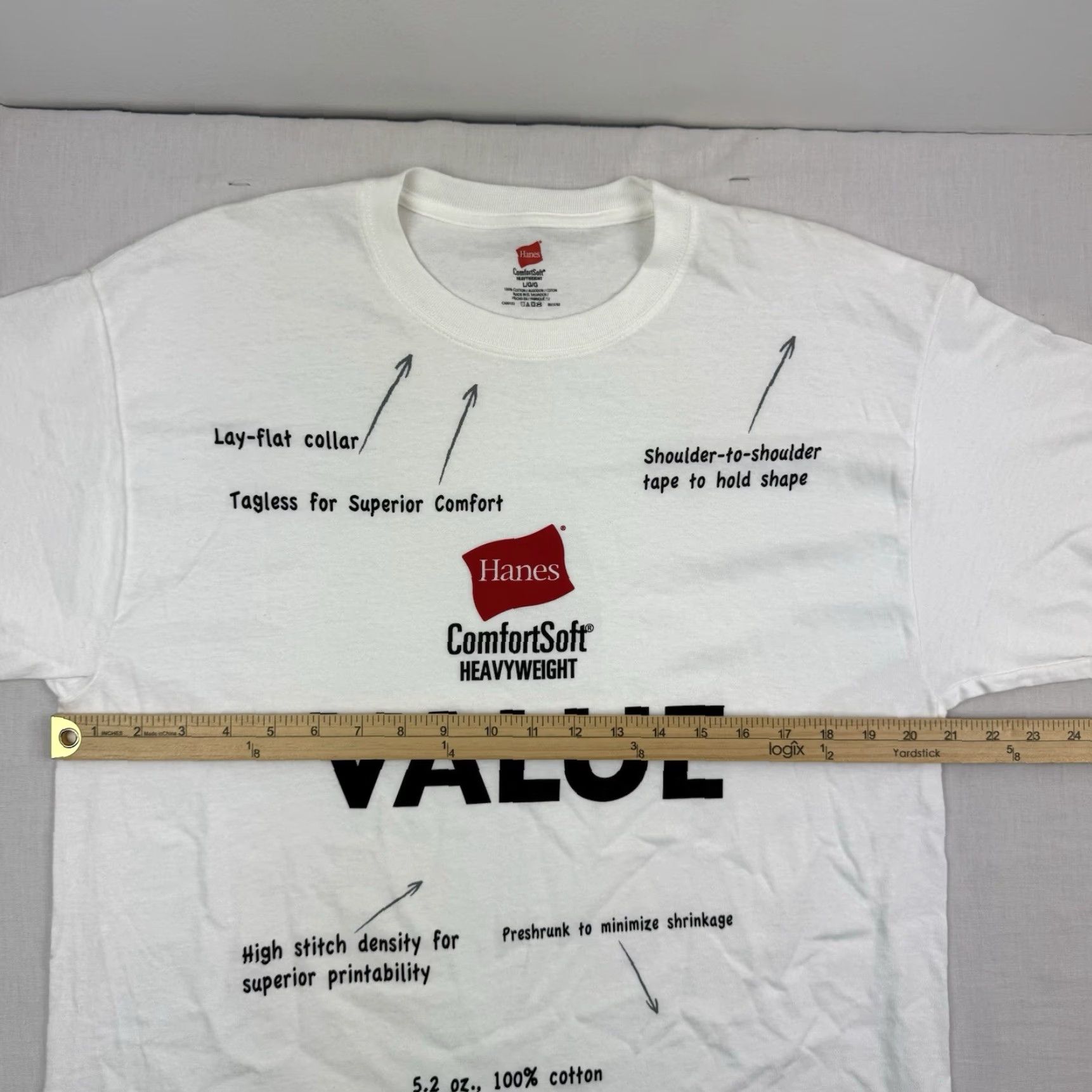Hanes Hanes Comfortsoft Heavyweight T Shirt Classic White Crew Neck Short Sleeve Men L Premium Size US L / EU 52-54 / 3 - 7 Thumbnail