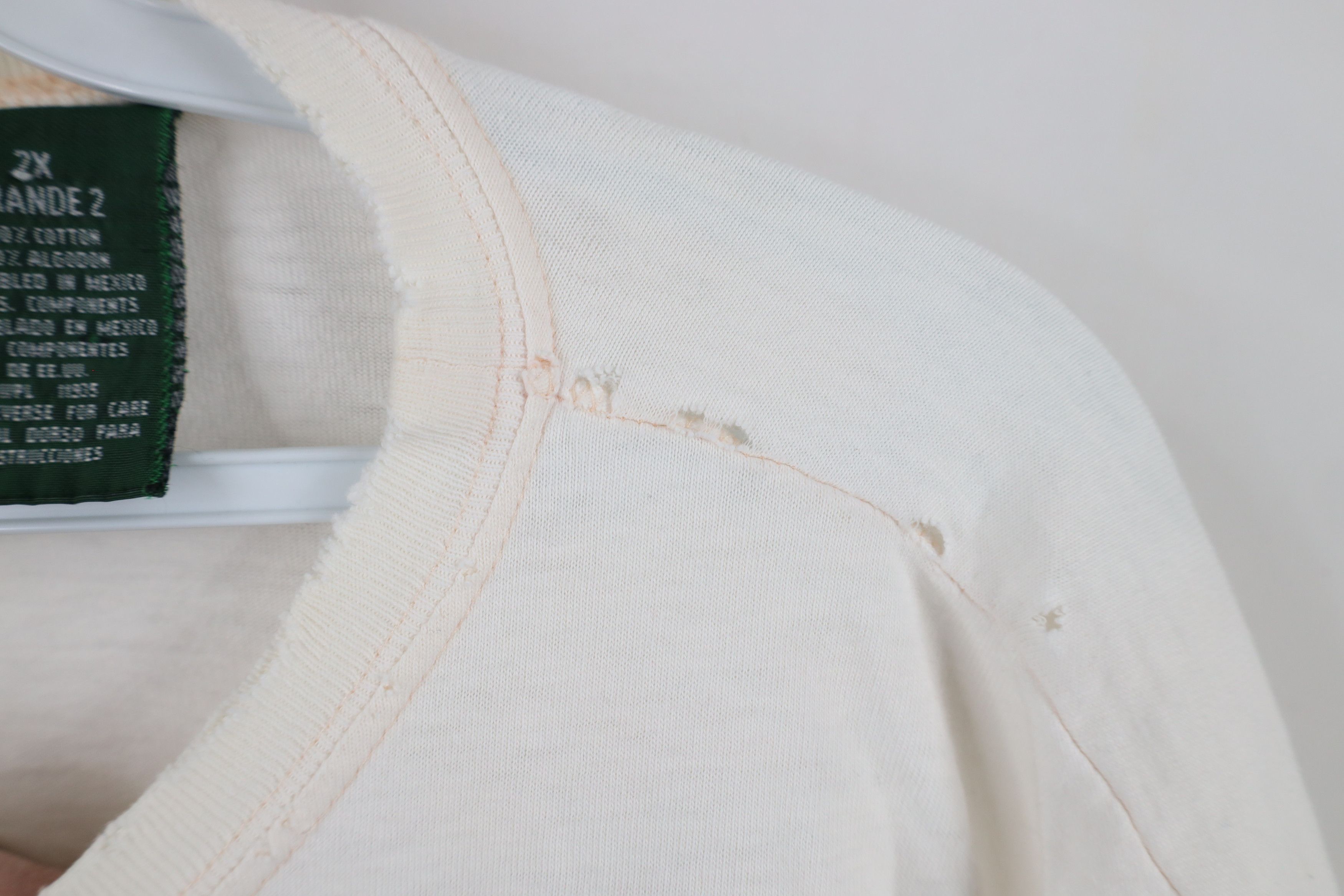 Vintage Vintage 90s Streetwear Blank Thin Soft Cotton T-Shirt Cream Size US XXL / EU 58 / 5 - 4 Thumbnail