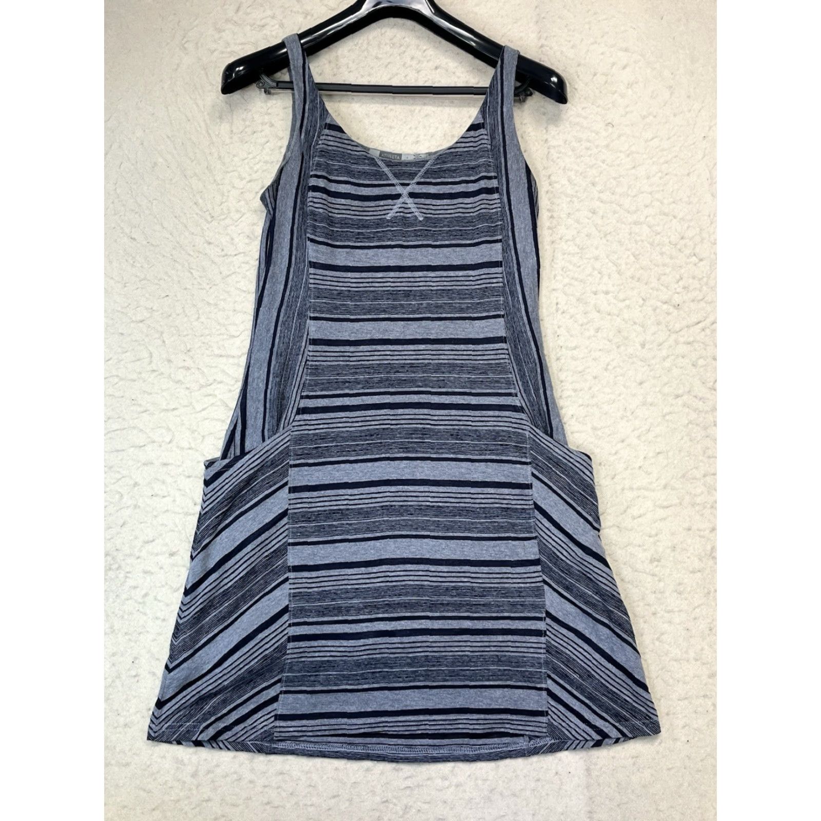 Athleta Athleta Tank Dress Women’s Small Gray & Black Stripe Short Dress S - Colorful Patterns Size S / US 4 / IT 40 - 2 Thumbnail