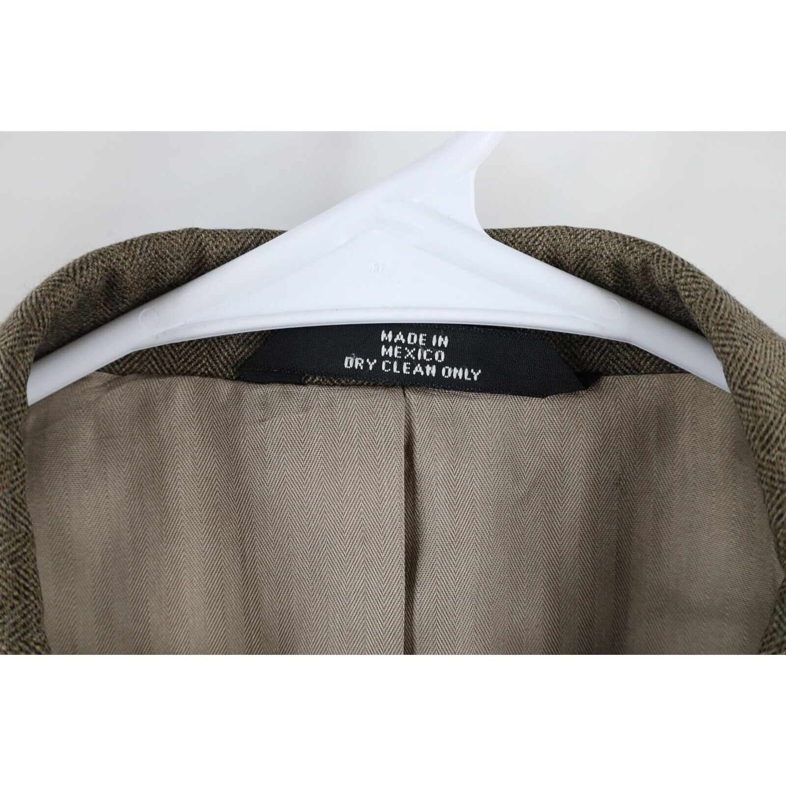 Vintage Vintage 90s Streetwear Wool Herringbone Blazer Jacket Size 40S - 7 Thumbnail
