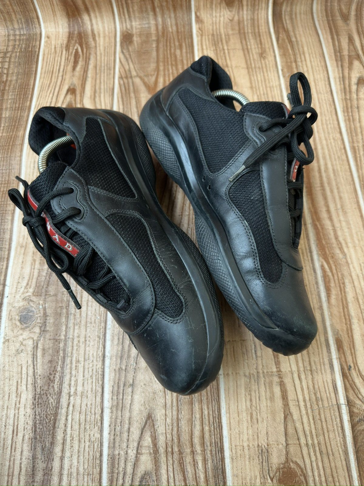 Prada Prada America's Cup Red Tab Leather Sneaks PS0906 Size US 7.5 / EU 40-41 - 5 Thumbnail