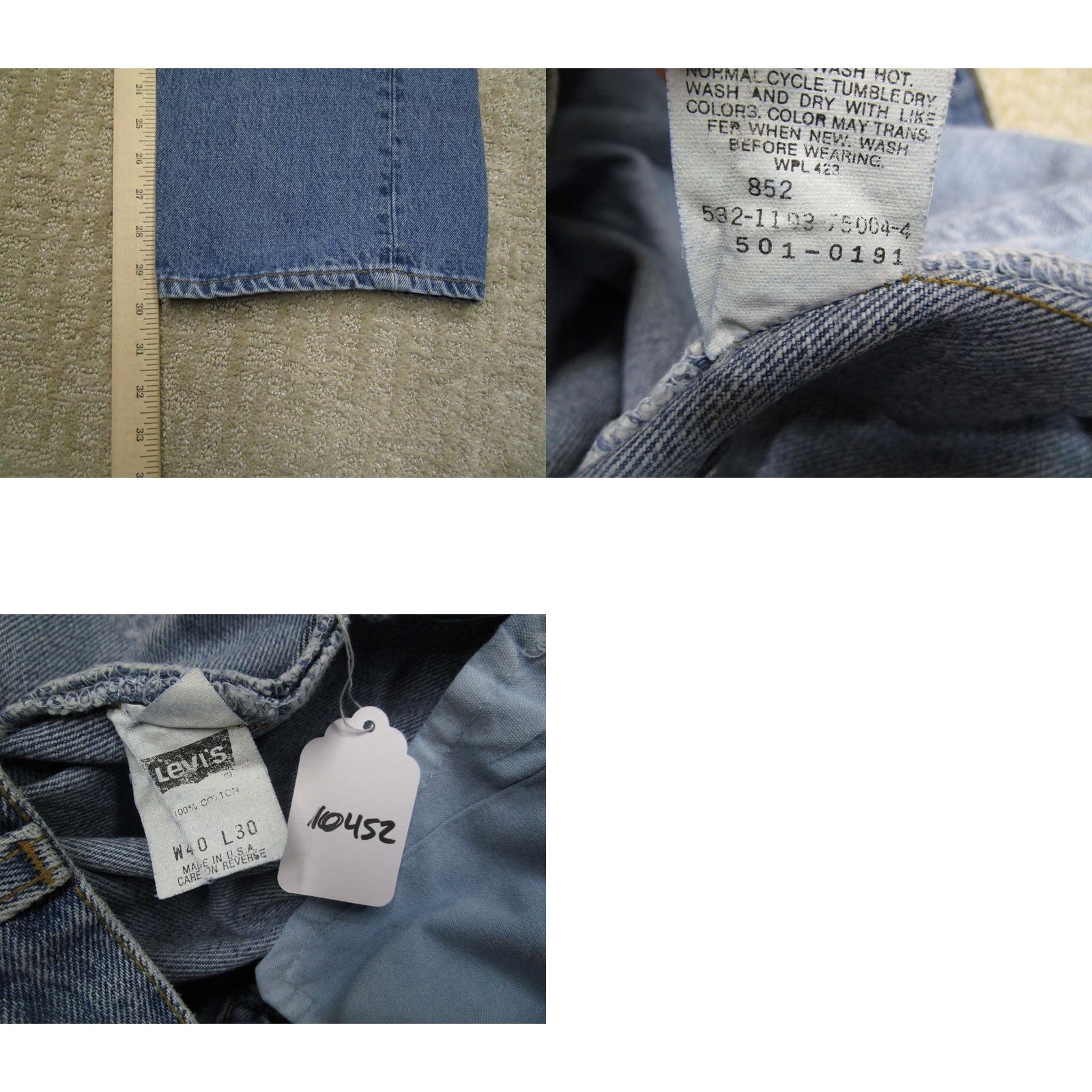 Levi's VINTAGE Levi's 501 Jeans Men 40x30 Blue Button Fly Light Wash 80s USA Levi's 501 Original Fit Mens Jeans Size US 40 / EU 56 - 8 Thumbnail