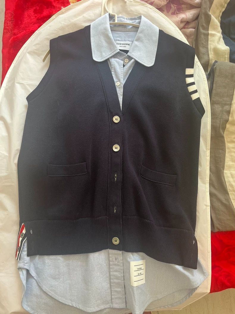 Thom Browne Thom Browne Layered Cardigan Vest- dmc Size US M / EU 48-50 / 2 - 1 Thumbnail