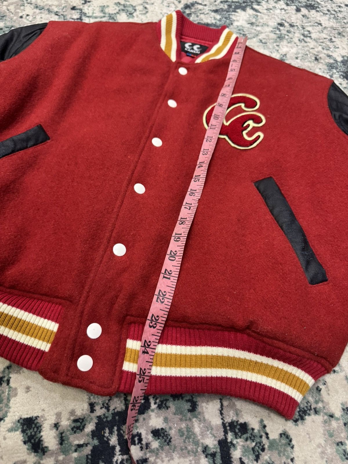 Kansai Yamamoto VINTAGE CC KANSAI YAMAMOTO WOOL WAXED ARMS VARSITY JACKET Size US L / EU 52-54 / 3 - 7 Thumbnail