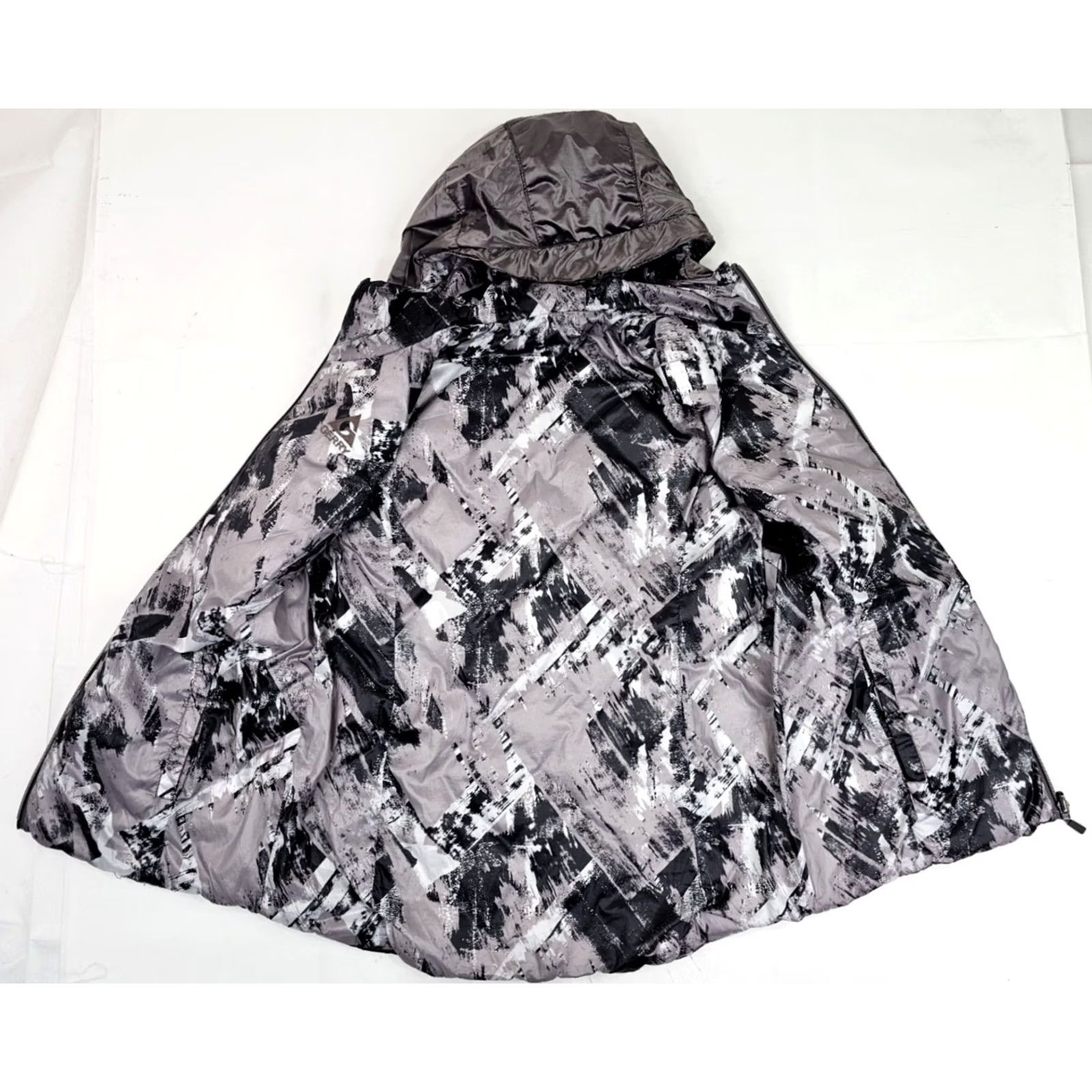 Vintage Gerry Down Full Zip Reversible Hooded Puffer Vest Women M Silver Packable Marble Size M / US 6-8 / IT 42-44 - 3 Thumbnail