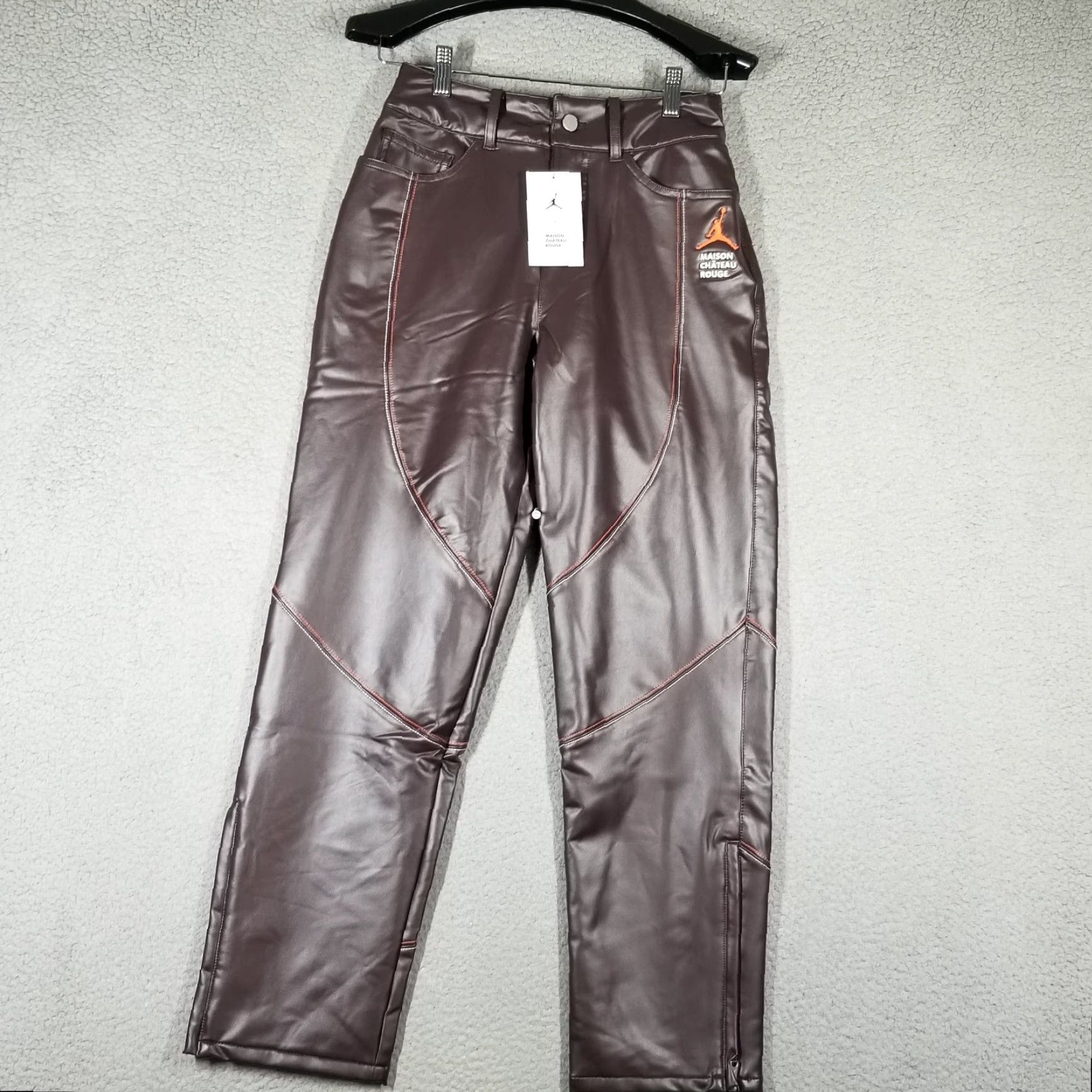 Nike NIKE AIR JORDAN X MAISON CHÂTEAU ROUGE PANTS WOMEN 2 BROWN & SAIL NWT DJ9764-203 Straight Leg 92% Polyester 8% Spandex Mens? Size 26" / US 2 / IT 38 - 2 Thumbnail