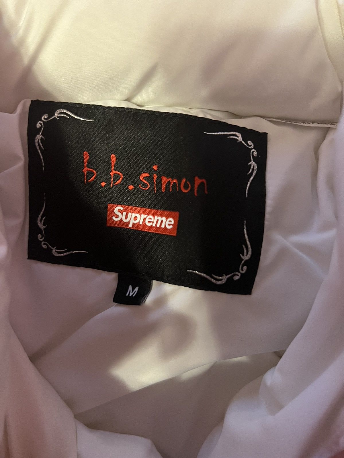 Supreme SUPREME B.B. SIMON STUDDED PUFFER COAT WHITE | Grailed