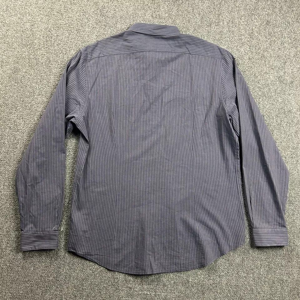John Varvatos John Varvatos Shirt Mens Large Purple Striped Luxe Button Up Size US L / EU 52-54 / 3 - 6 Thumbnail
