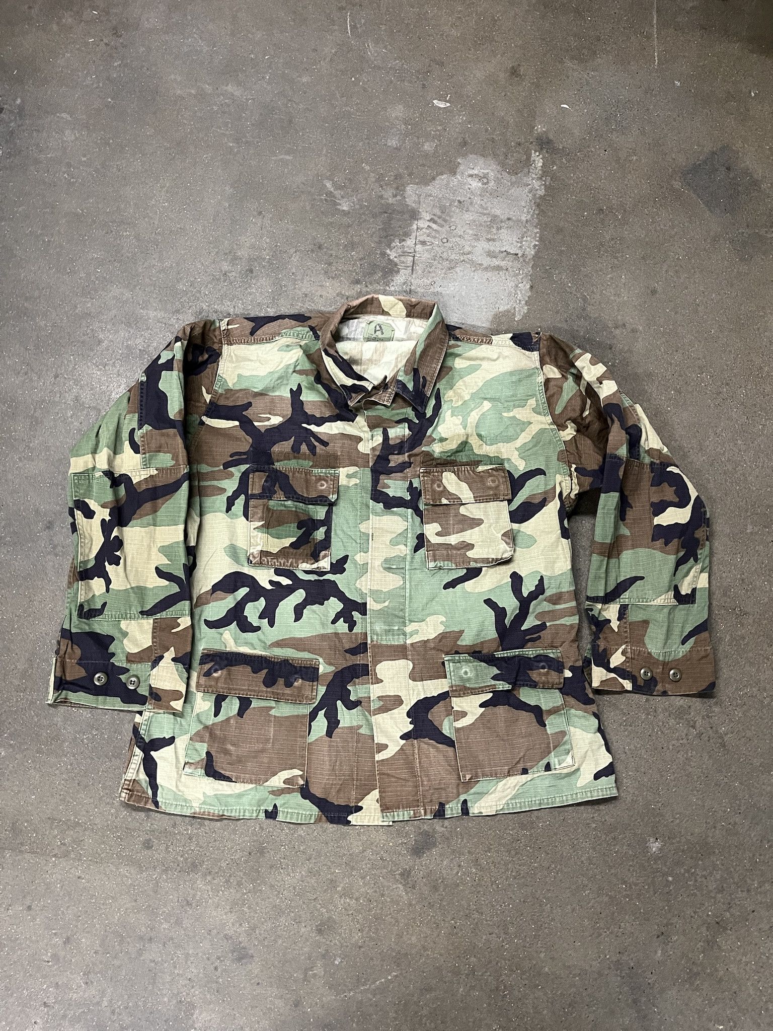 Vintage Vintage 1980s Woodland Camo BDU Ripstop Field Shirt Size XL Long Size US XL / EU 56 / 4 - 1 Thumbnail