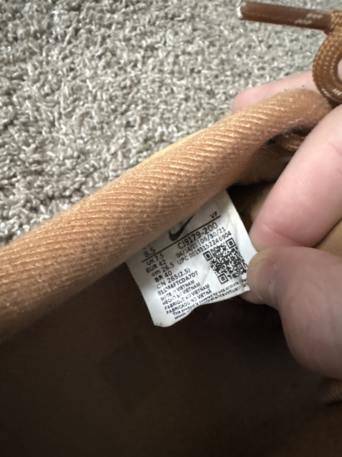 Nike Nike AF1 Flax Wheat Size US 8.5 / EU 41-42 - 3 Thumbnail