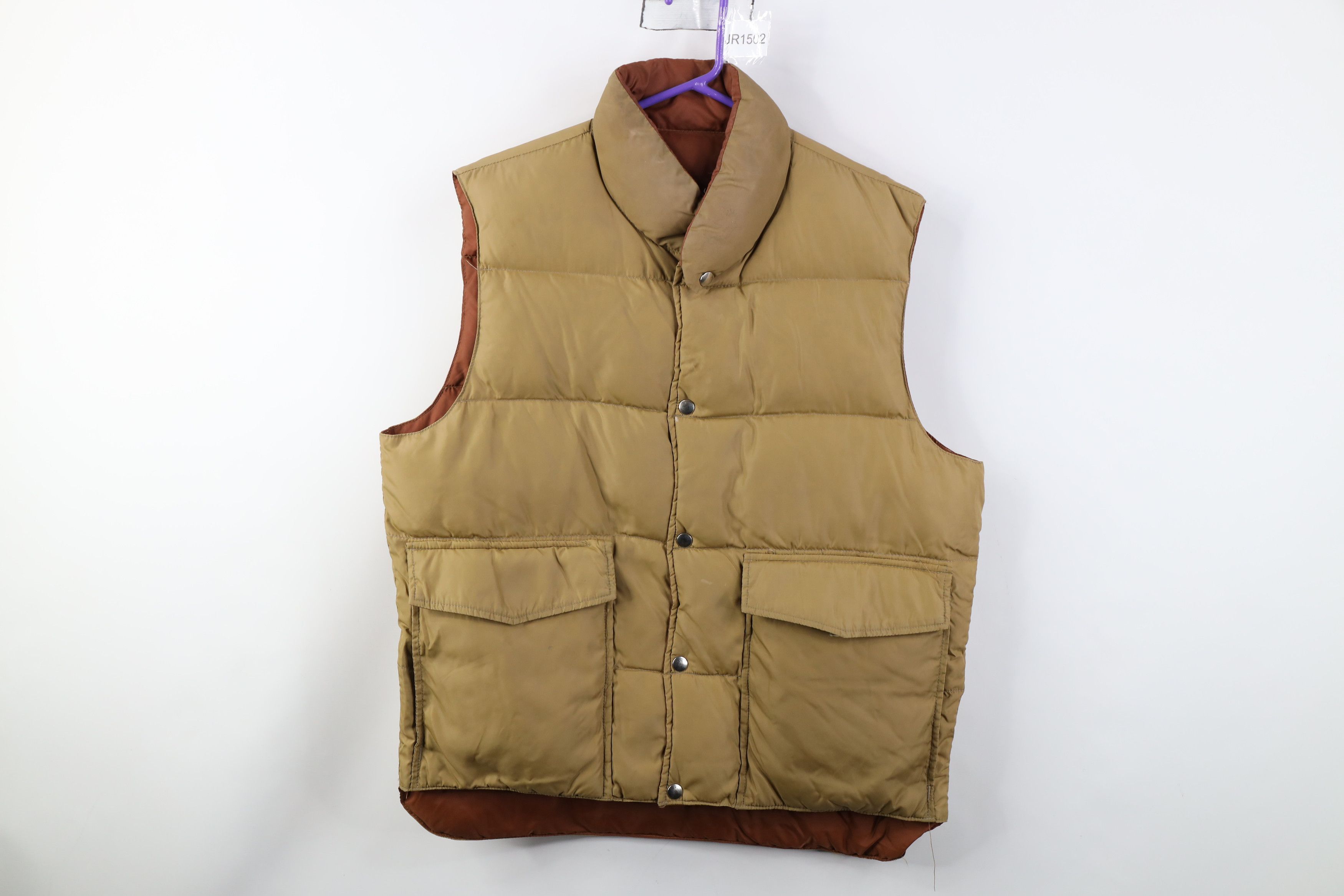 Vintage Vintage 70s Streetwear Reversible Duck Puffer Vest Jacket Size US L / EU 52-54 / 3 - 1 Thumbnail