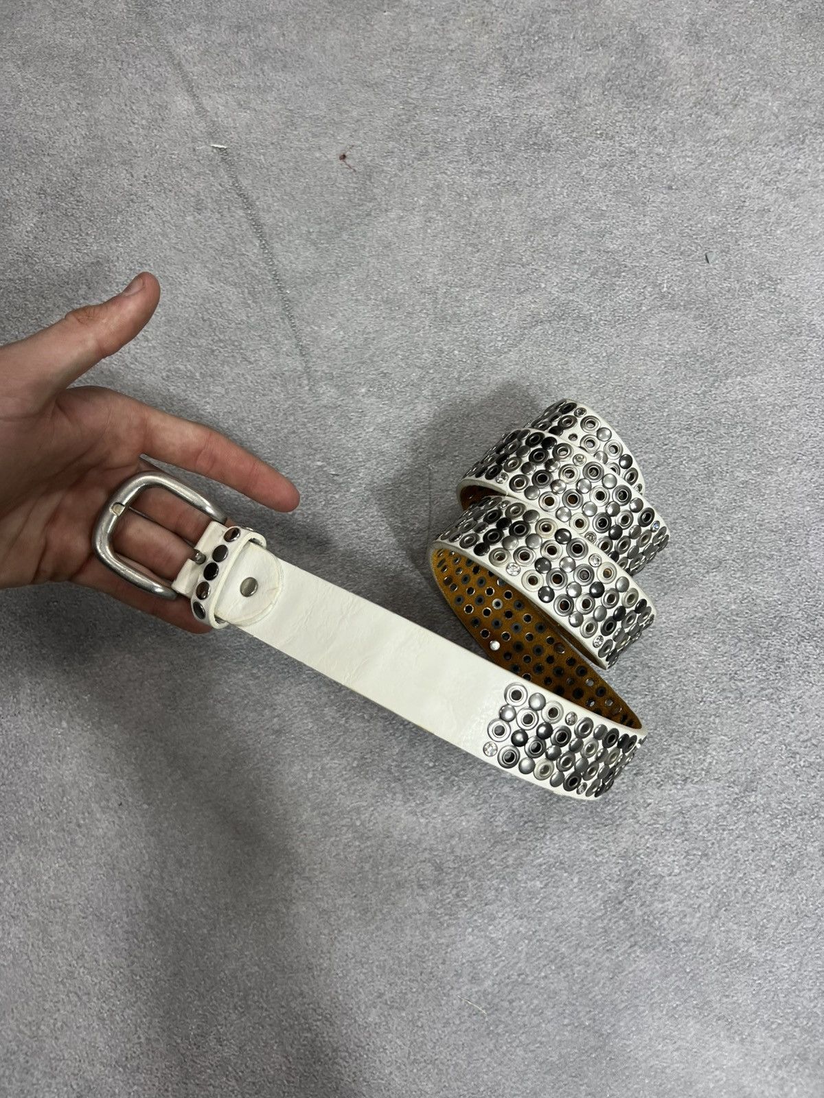 Vintage VTG Balenciaga Style Japanese Streetwear Leather Belt 90s Size ONE SIZE - 6 Thumbnail