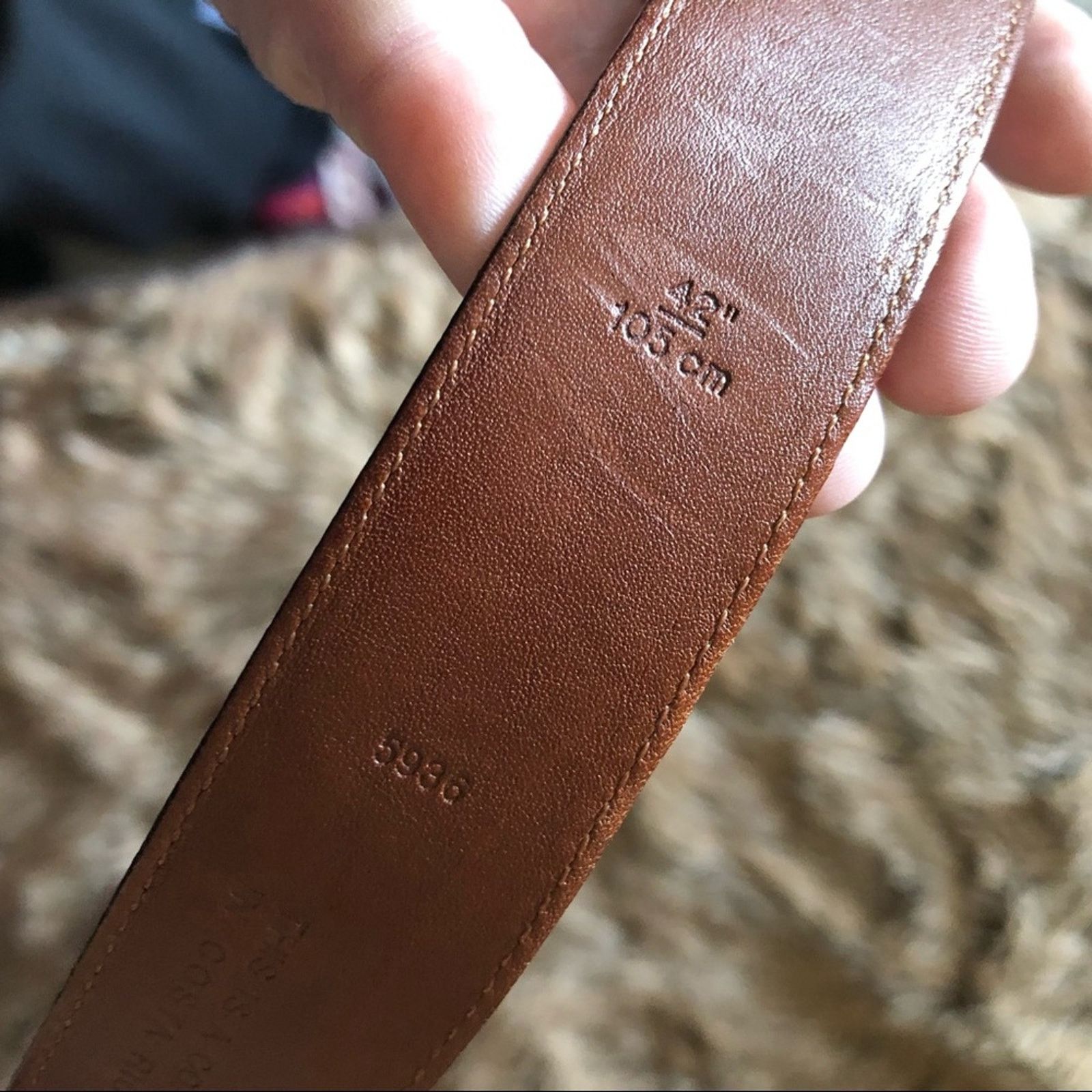 Coach Coach reddish brown polished cowhide leather belt 42x105 cm Size 42 - 11 Thumbnail