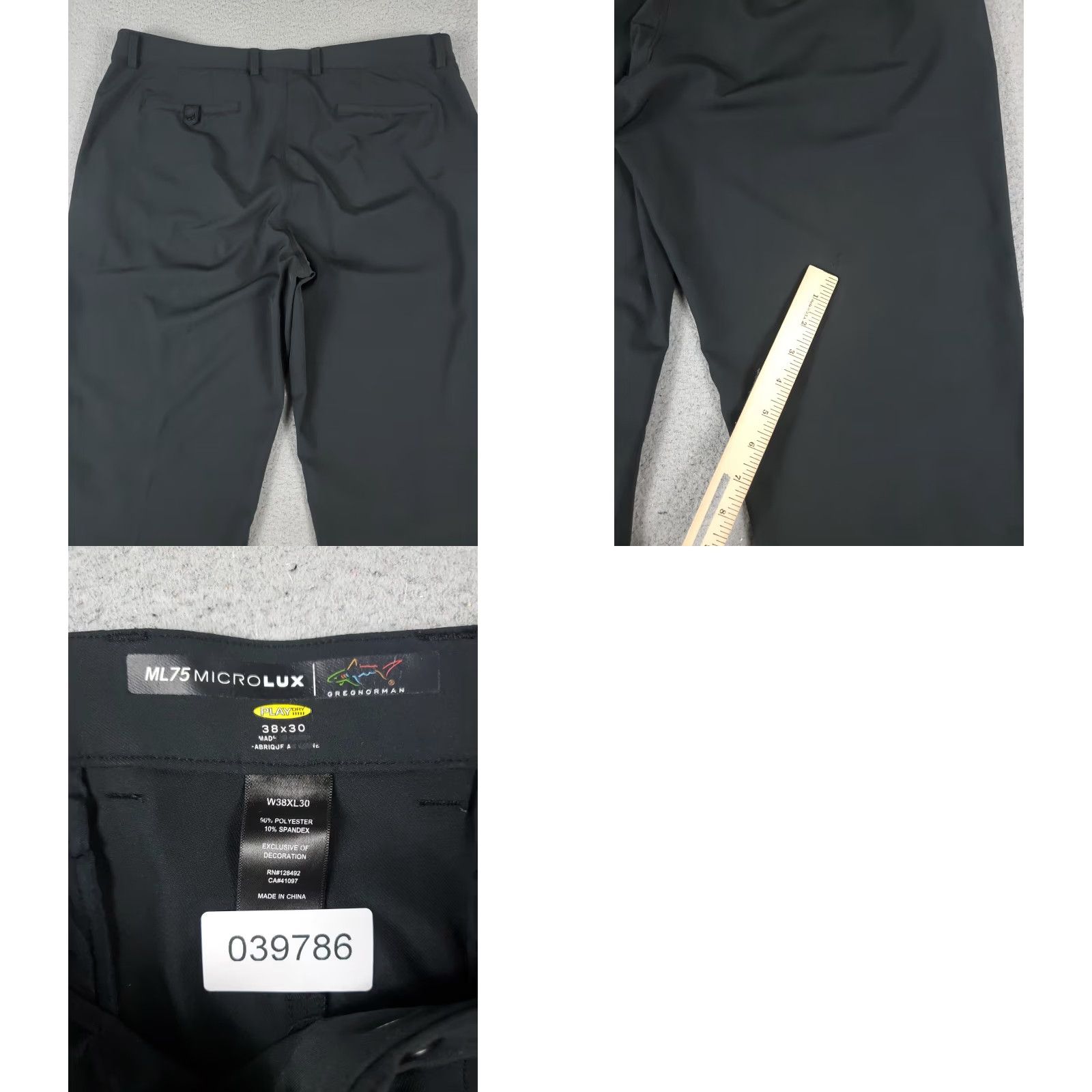 Vintage Greg Norman Black Chino Pants Mens 38x30 Flat Front Casual Trousers Size US 38 / EU 54 - 8 Thumbnail