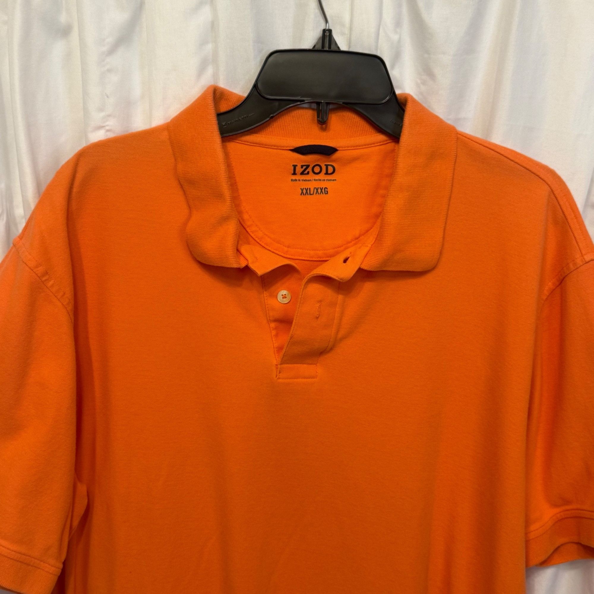 Izod Izod Mens Orange Polo Shirt Size XXL Short Sleeve Cotton Ble Size US XXL / EU 58 / 5 - 2 Thumbnail