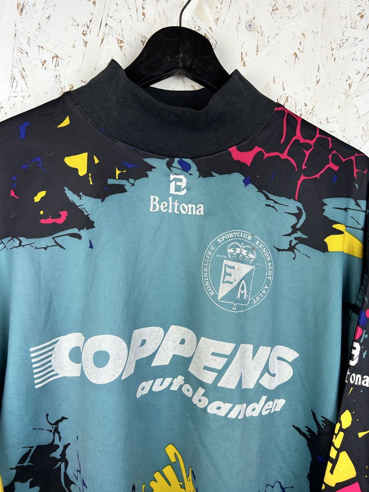 Vintage 90s Beltona Eendracht Aalst Match Worn/Issue #20 GK Jersey Size US M / EU 48-50 / 2 - 2 Thumbnail