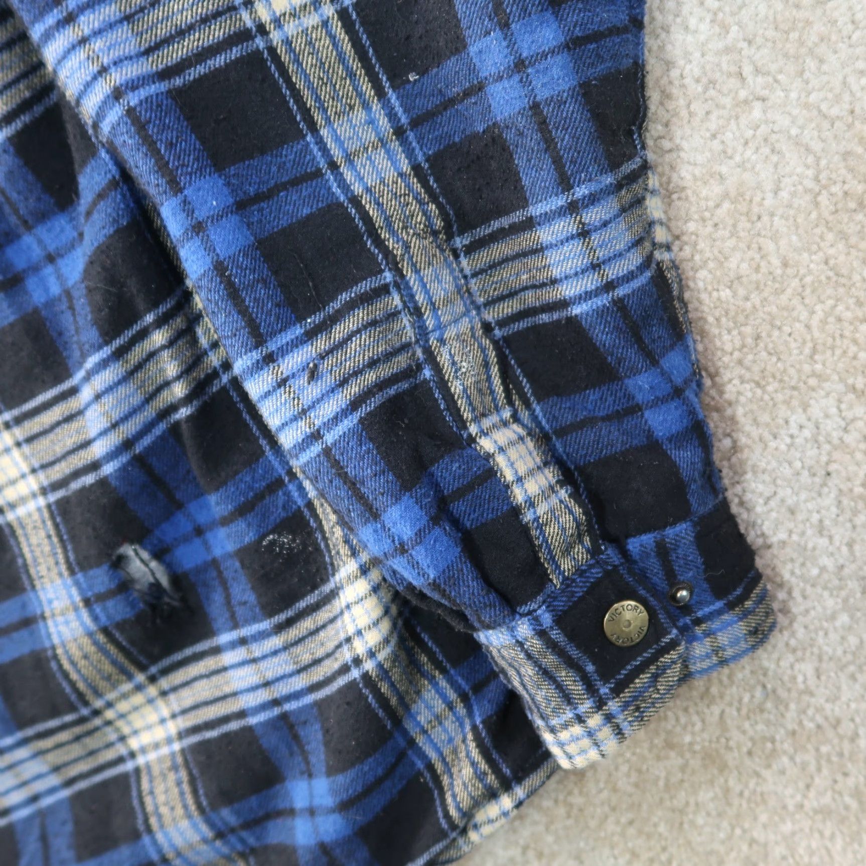Vintage VINTAGE MIC Rugged Wear Quilt Lined Flannel Shirt Jacket Bomber Shacket Hooded XL Plaid Blue Mens Size US XL / EU 56 / 4 - 5 Thumbnail