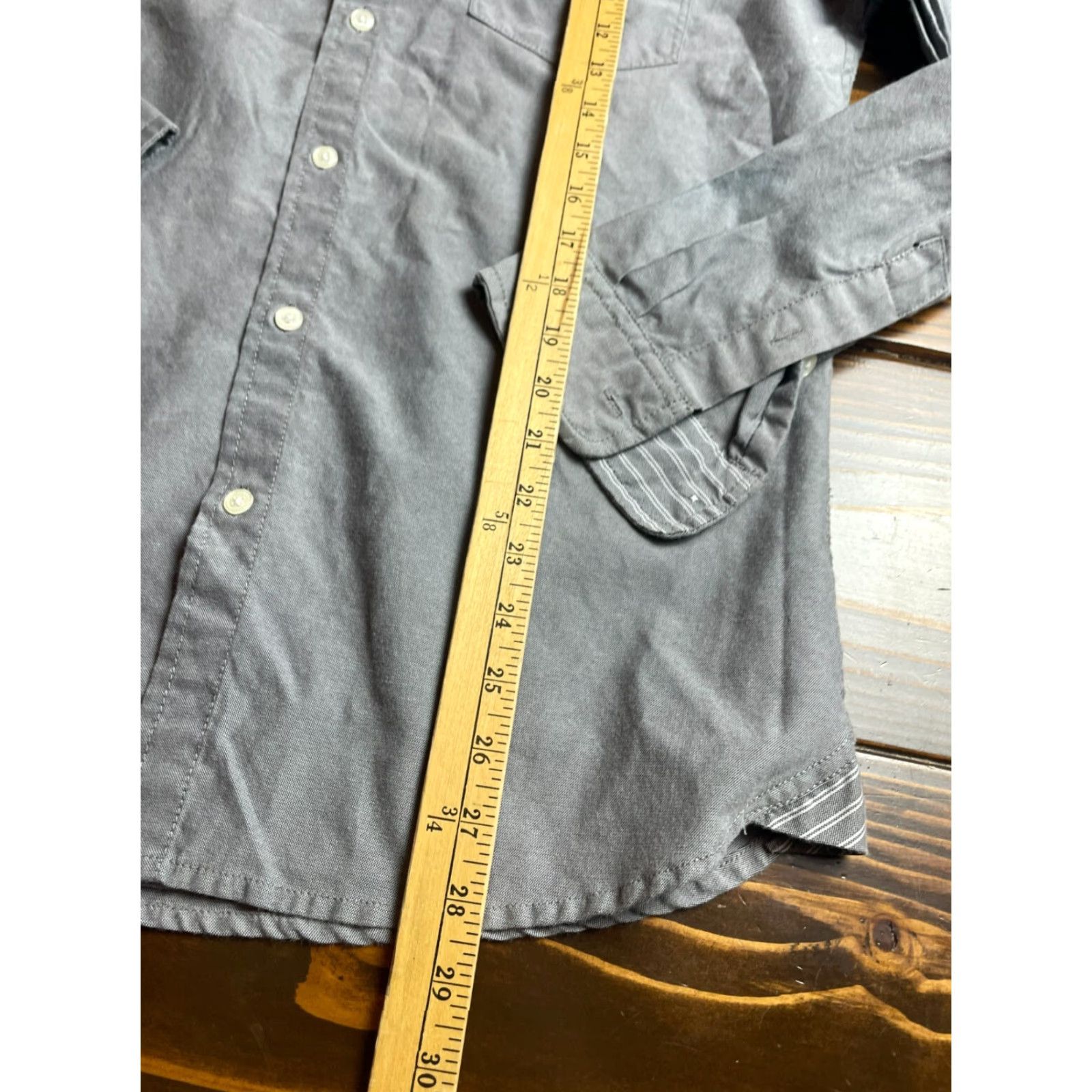 Native Native Code Shirt Mens L Gray Striped Slim Button Up Long Sleeve Size US L / EU 52-54 / 3 - 6 Thumbnail