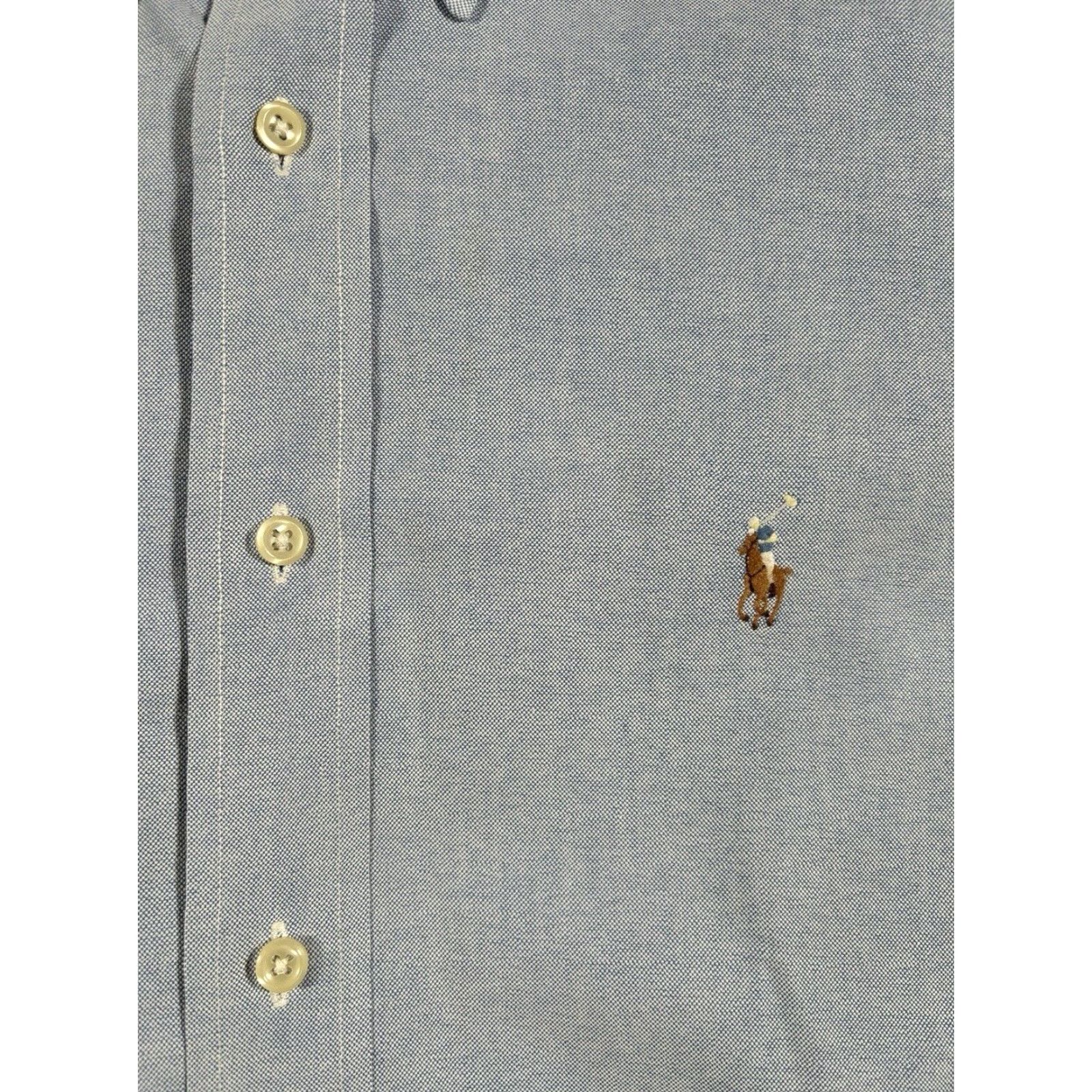 VINTAGE Polo Ralph Lauren Button Down Shirt Mens XL Blue Relaxed Fit 90s Mens