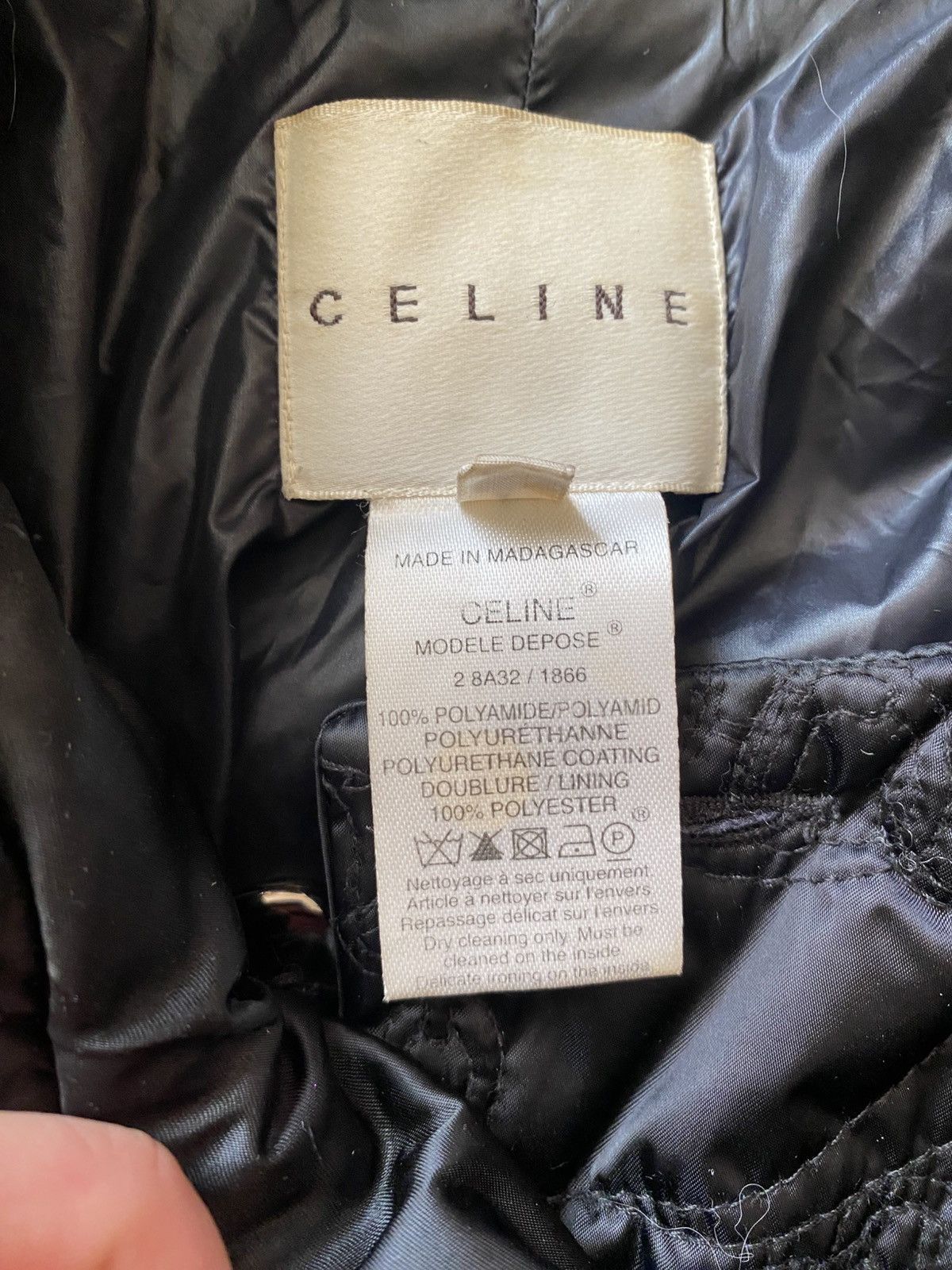 Celine CELINE Black Quilted Triomphe Logo Trench Coat Vintage 38 Size S / US 4 / IT 40 - 9 Thumbnail