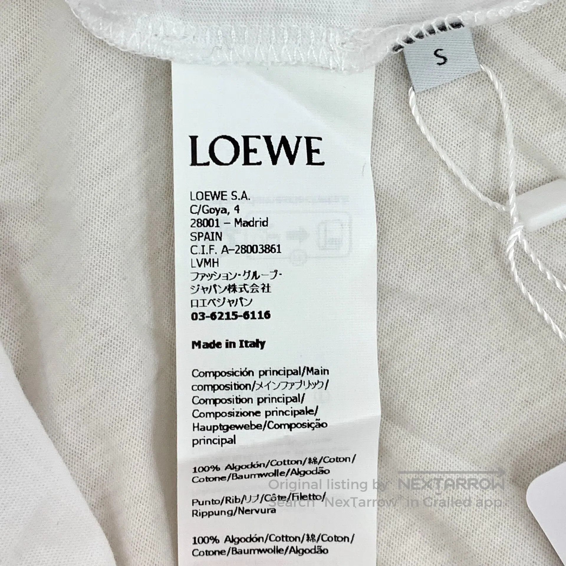 Loewe Loewe White Logo Embroidered Cotton Crew Neck Short Sleeve Size US S / EU 44-46 / 1 - 6 Thumbnail