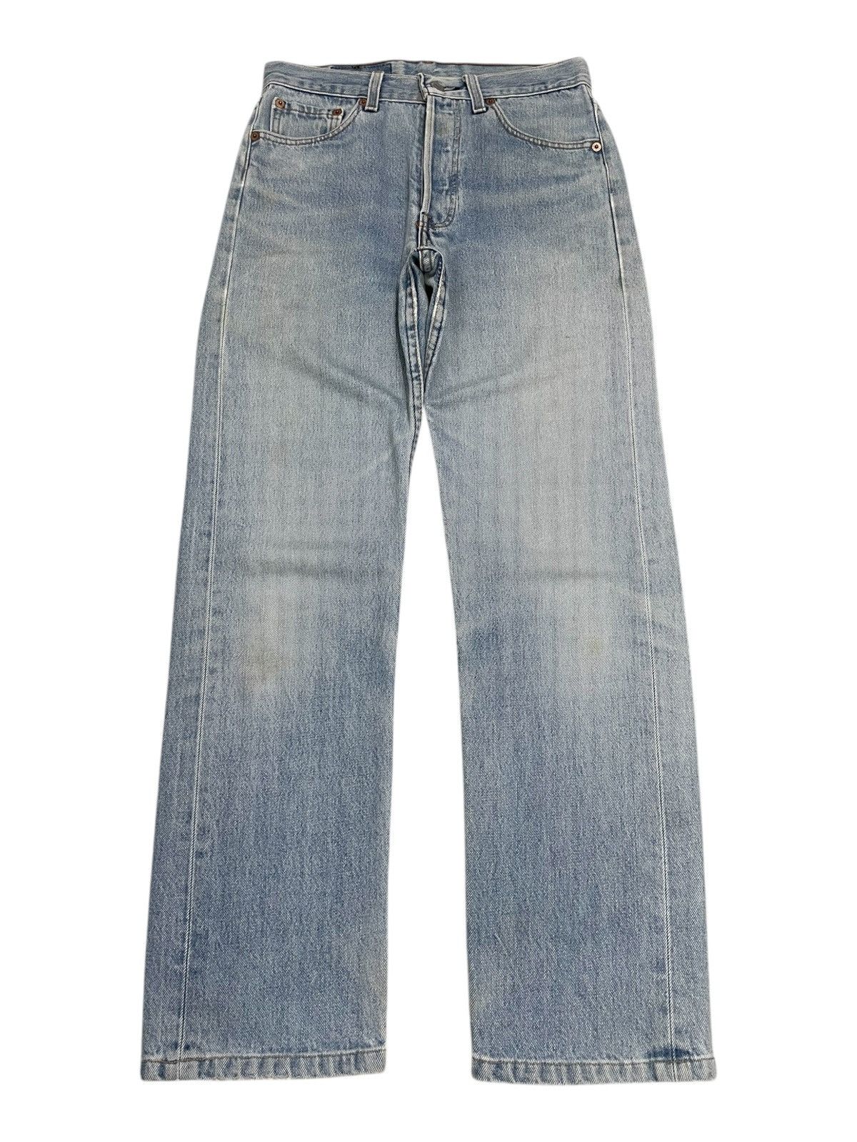 Levi's Vintage Levi’s 501 Light Wash Buttonfly Distressed USA Made Size US 27 - 2 Thumbnail