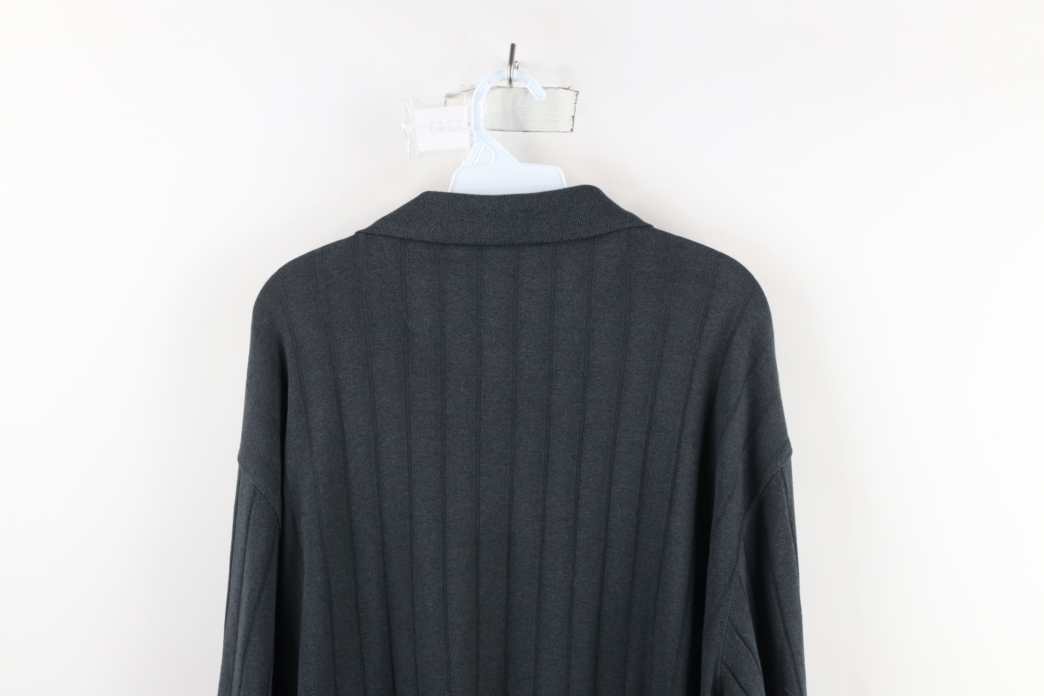Vintage Vintage 90s Streetwear Ribbed Knit Long Sleeve Rugby Polo Size US XL / EU 56 / 4 - 10 Thumbnail