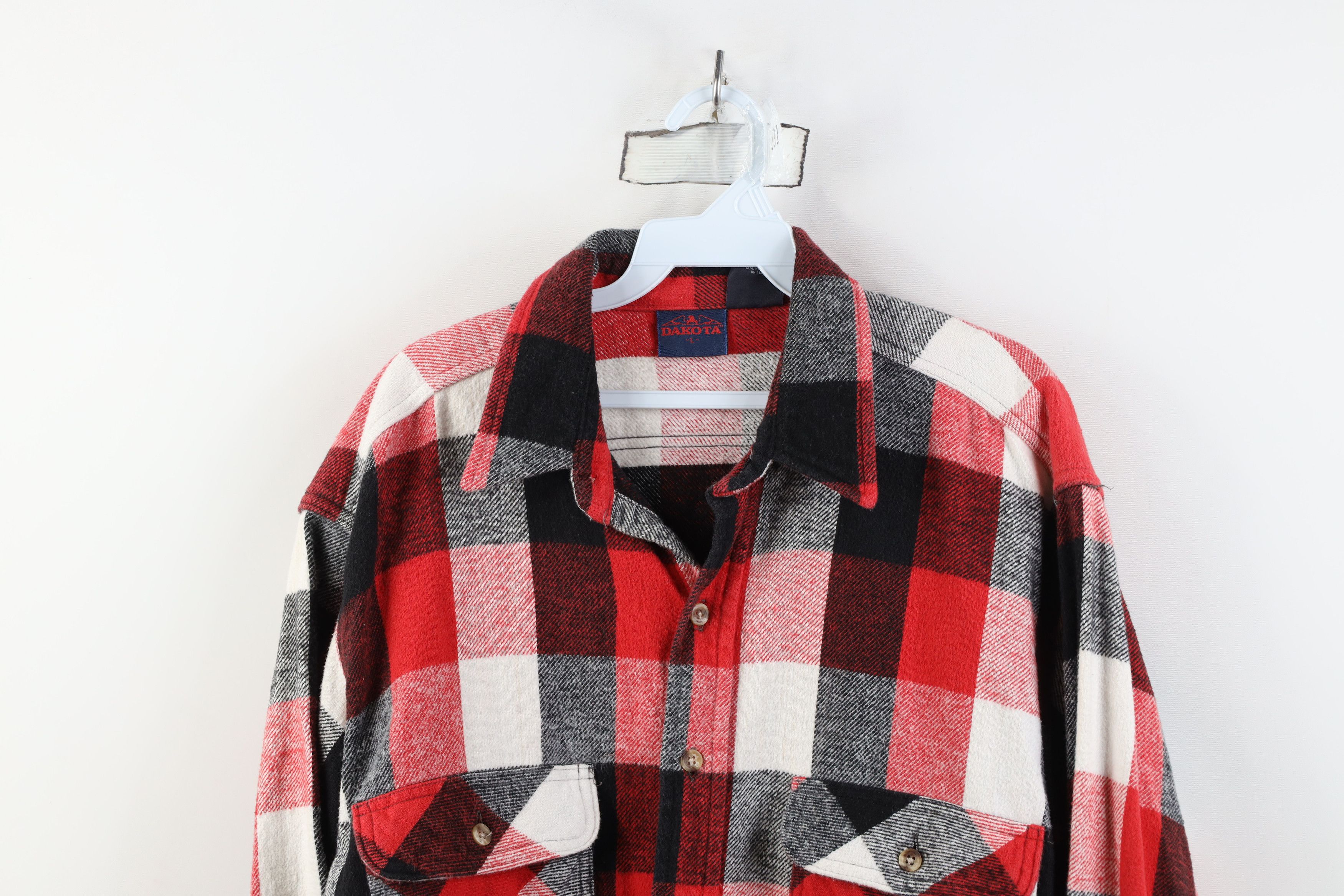 Vintage Vintage 90s Streetwear Heavyweight Button Shirt Plaid Size US L / EU 52-54 / 3 - 2 Thumbnail