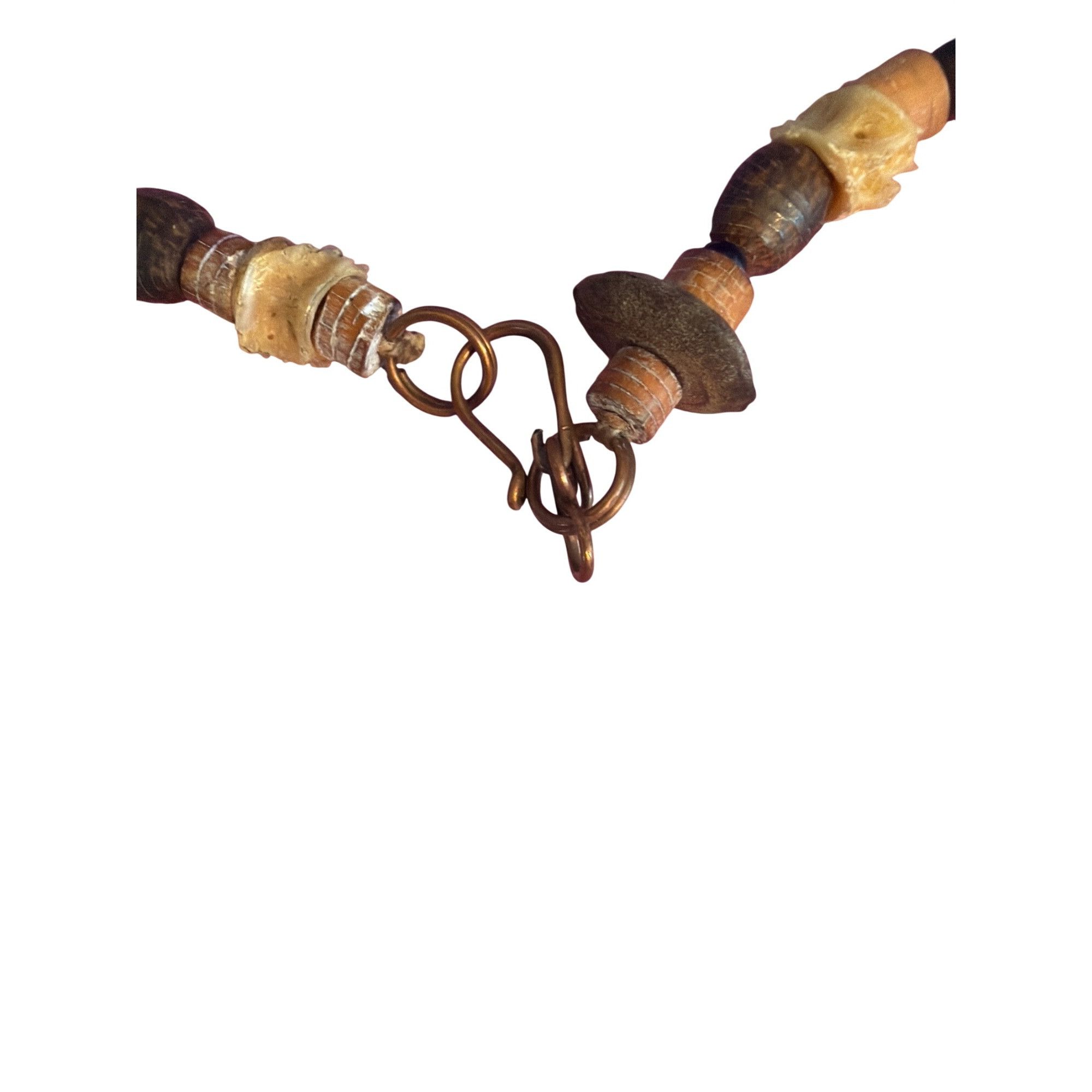 Other Vintage African Safari Animal Necklace Wood Carved Shell Nut Size ONE SIZE - 5 Thumbnail