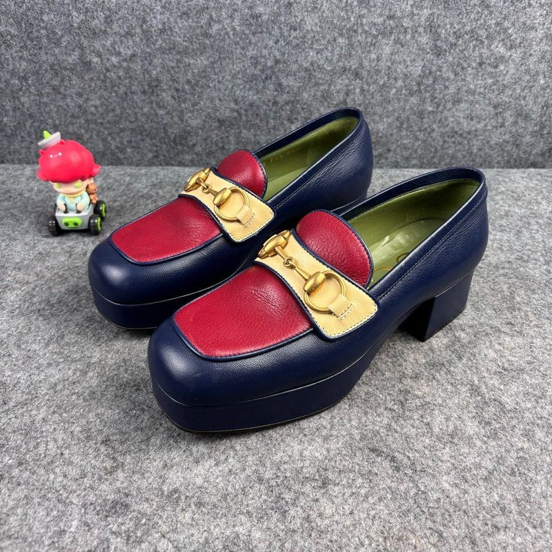 Gucci Gucci Platform Loafers in Blue and Red Size US 5 / EU 37 - 1 Thumbnail