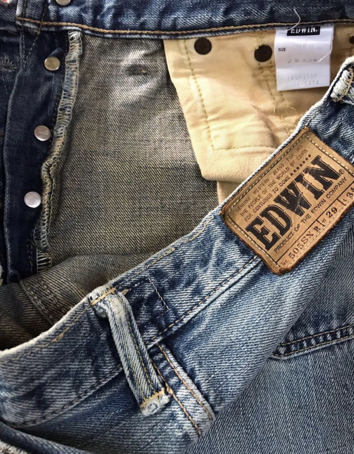 Japanese Brand × Vintage 🔥🔥Vintage 90s Edwin 505SXR Selvedge Jeans Size US 30 / EU 46 - 4 Thumbnail