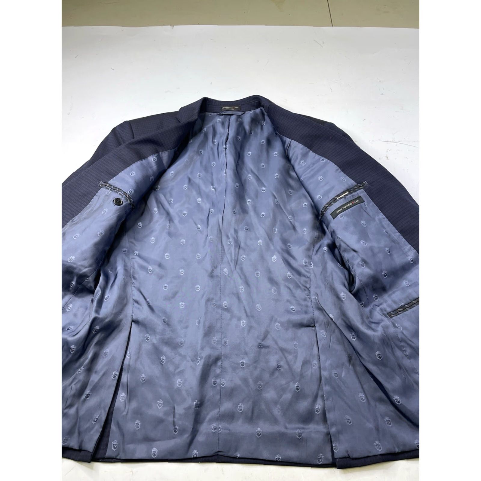 John Varvatos John Varvatos Blazer Men 40R Blue Plaid Wool Single-Breasted Notch Lapel Jacket Coat Checks Wool Blend 100% Size 40R - 2 Thumbnail