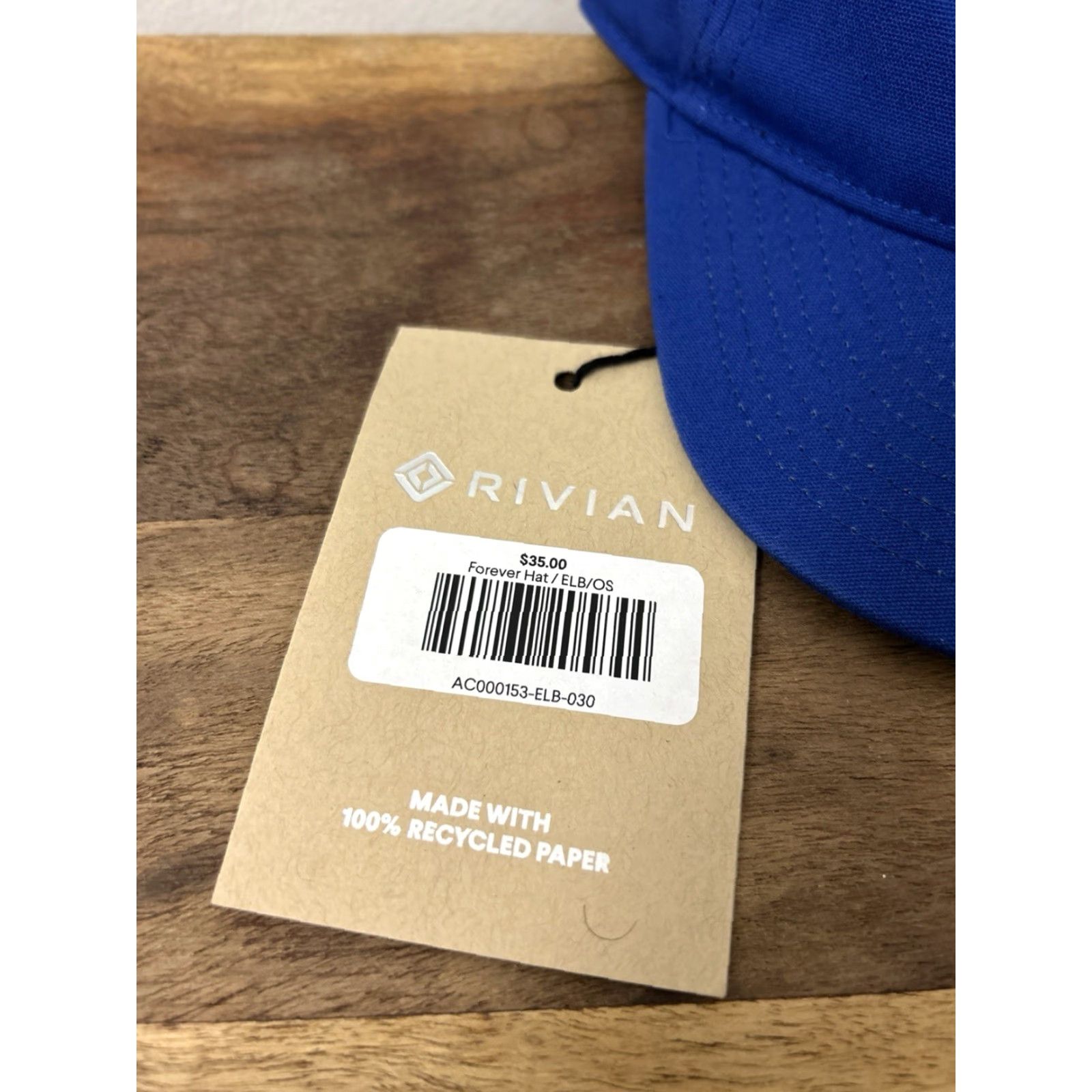 Forever 21 Rivian Forever Hat Blue 100% Organic Cotton Adjustable Baseball Cap NWT Men One Size Canvas Casual Travel Sportswear Cap Size ONE SIZE - 2 Thumbnail
