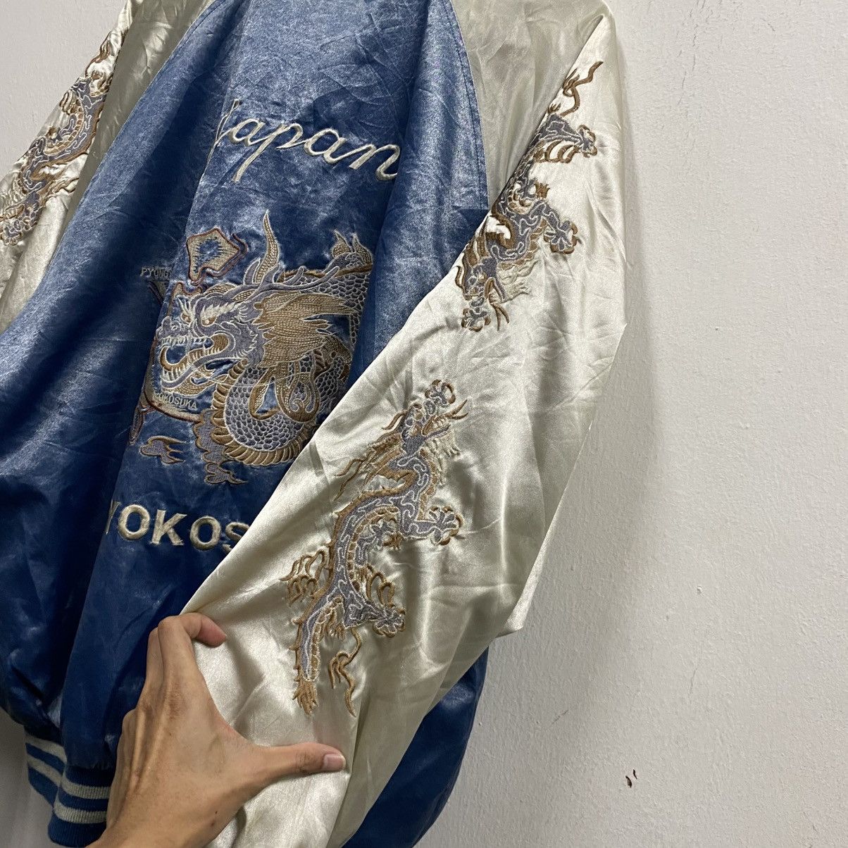 Japanese Brand Rare!! JUNGLE STORM Japan Sukajan Fukuoka Dragon Jacket Size US XXL / EU 58 / 5 - 9 Thumbnail