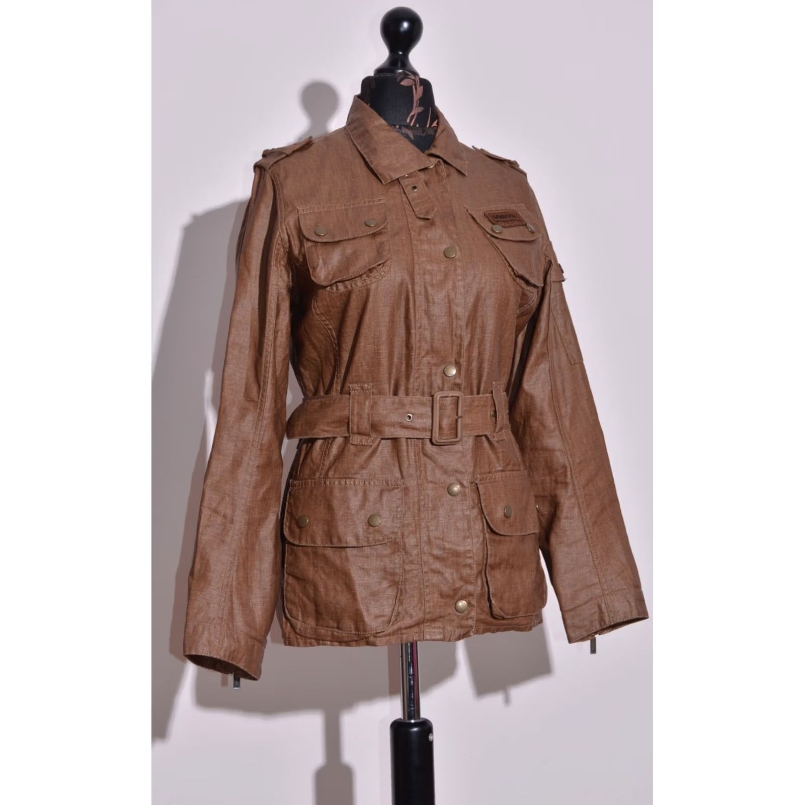 Barbour Barbour Jacket Womens Linen Short Belted Size UK8 US4 Brown Linen Jacket Belted Barbour Womens 8 Linen Jacket Brown Belted Casual Jacket Womens Size M / US 6-8 / IT 42-44 - 2 Thumbnail