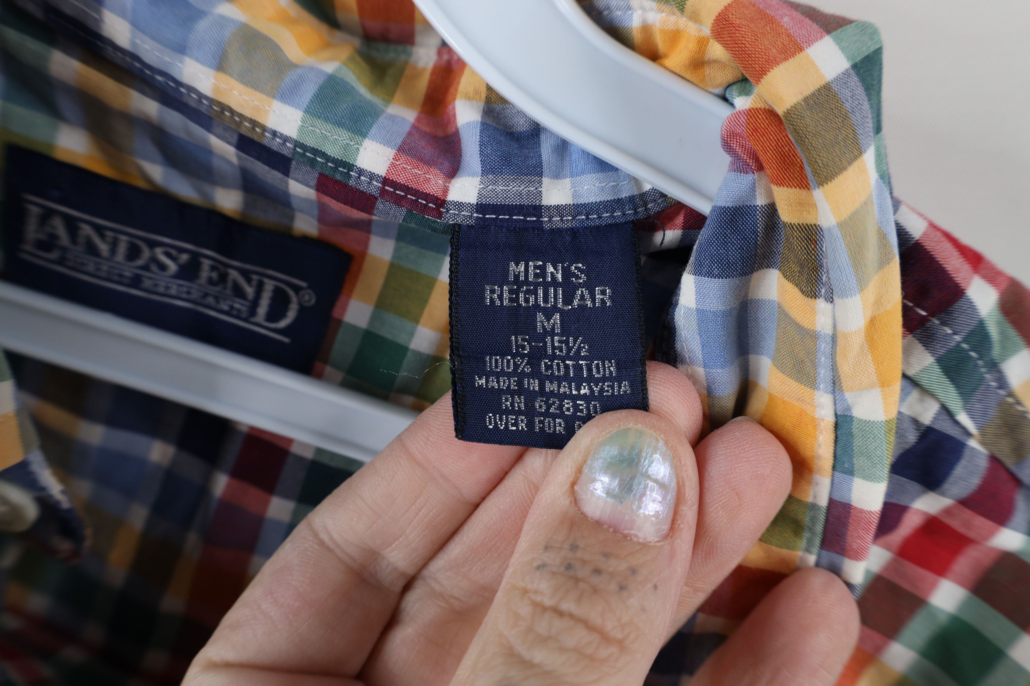 Lands' End × Vintage Vintage Lands End Plaid Short Sleeve Button Down Shirt Size US M / EU 48-50 / 2 - 6 Thumbnail