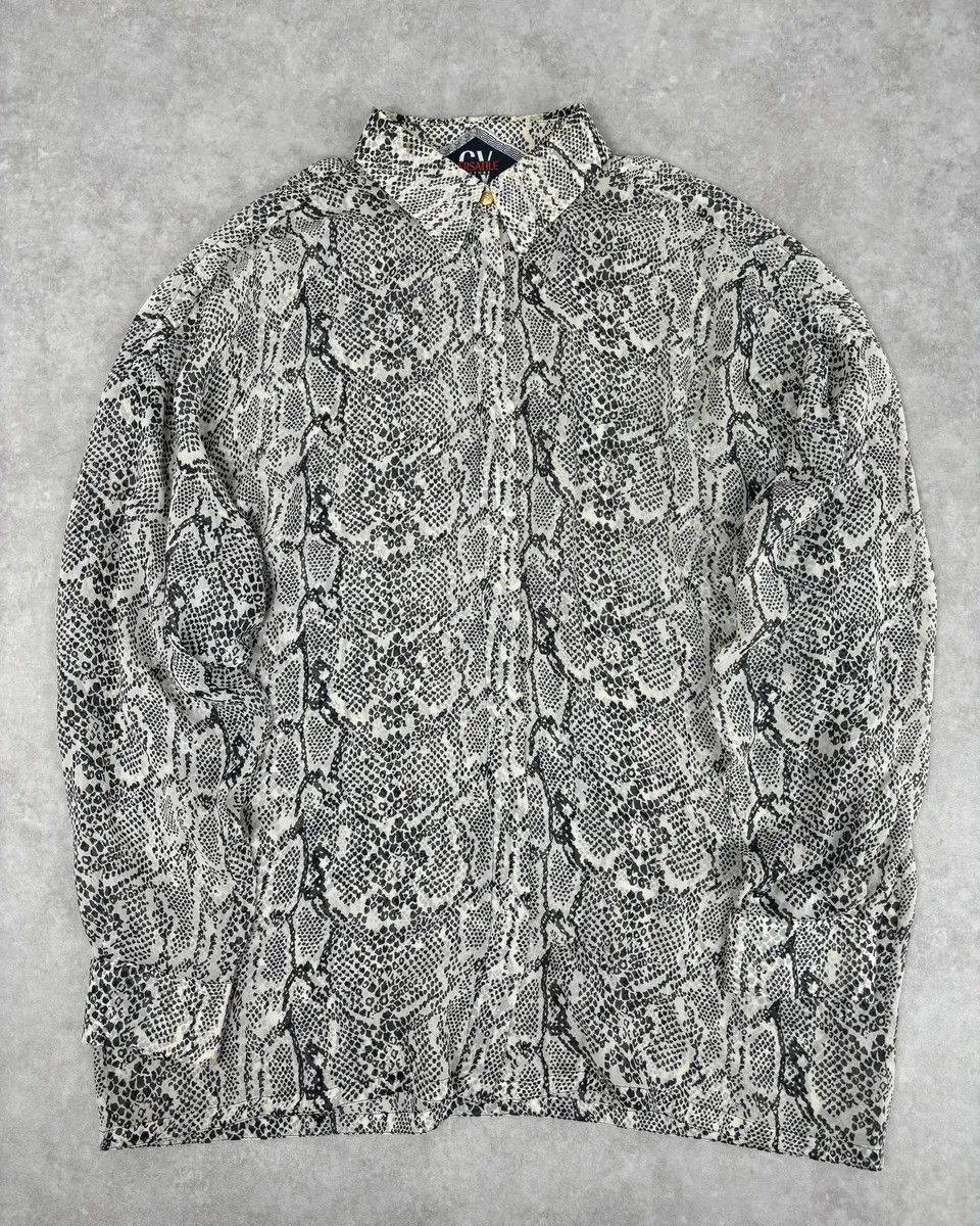 Versace Versace Jeans Grey Python Print Silk Shirt | Grailed